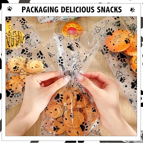 Miniatura 61 de HESTYA 50 bolsas de celofán transparentes de Navidad de 5 x 11 pulgadas, bolsas de almacenamiento con patrón de bloque para dulces para regalos