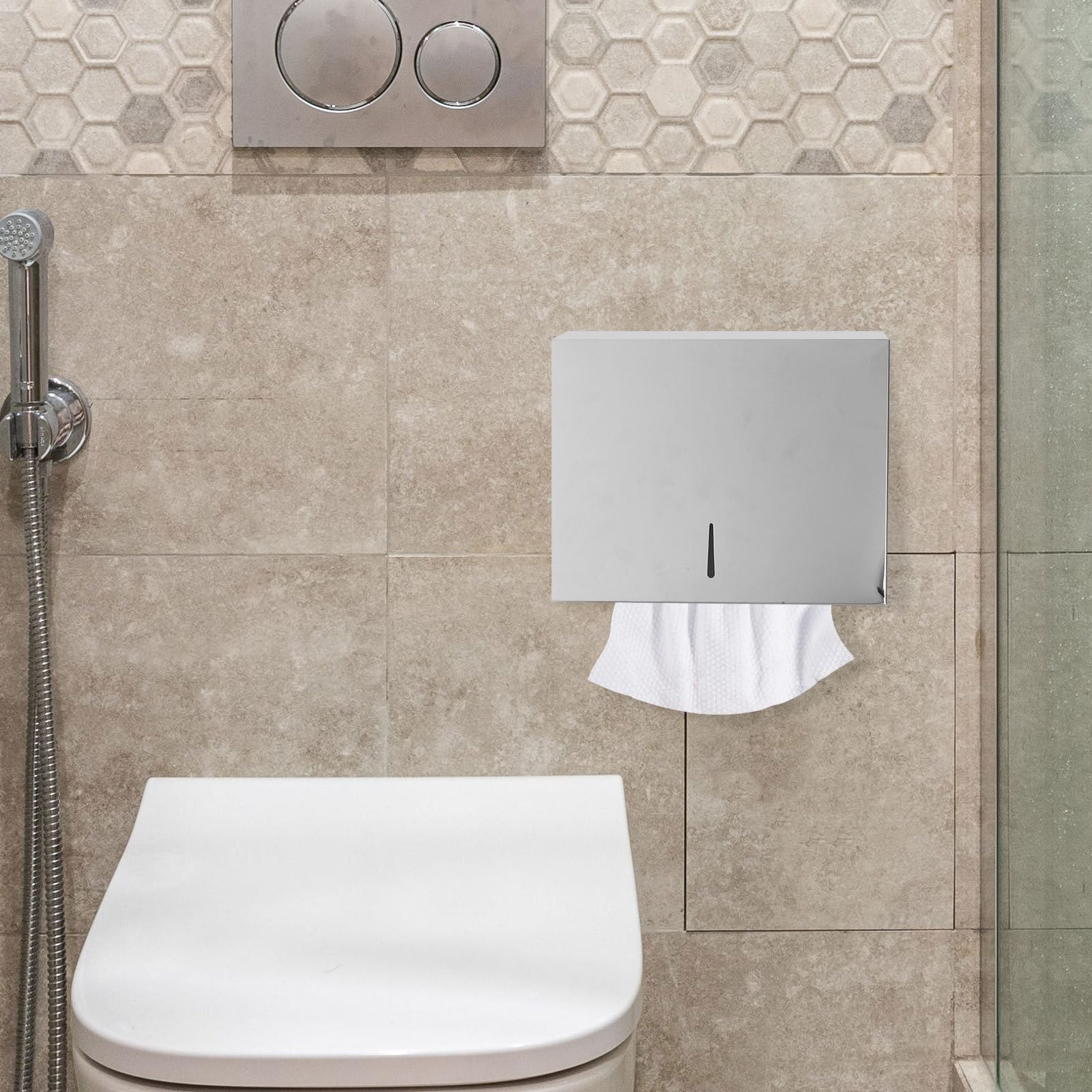 Vaguelly Dispensador de Toallas de Papel Diseño Confiable y Elegante de Acero Inoxidable Soporte de Pared Resistente y Fácil Uso para Baño Público y Hospitales