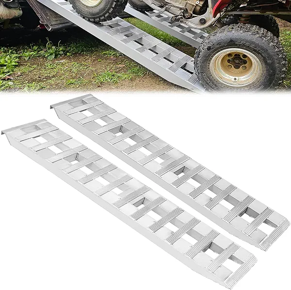 YITAMOTOR 2pcs 6000lbs 60" x 12" Aluminum Trailer Ramps, Heavy Duty Loading Ramps for Car ATV Truck Auto Hauler with Knife & Hook Ends