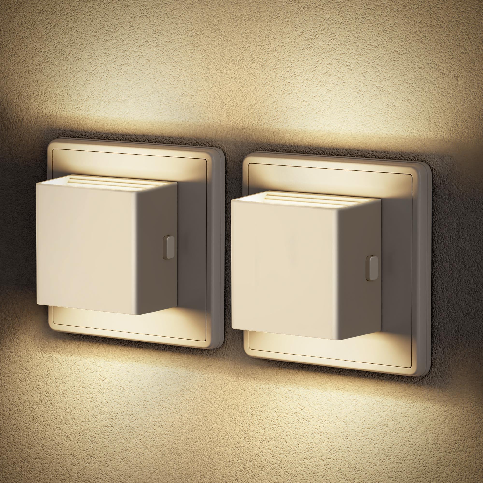 JandCase Steckdosennachtlicht mit automatischem Dämmerungssensor, 2 Stück nachtlicht steckdose dimmbar, 3000K Warmweiß-LED, Ideal für Kinderzimmer, Flur, Schlafzimmer, Badezimmer