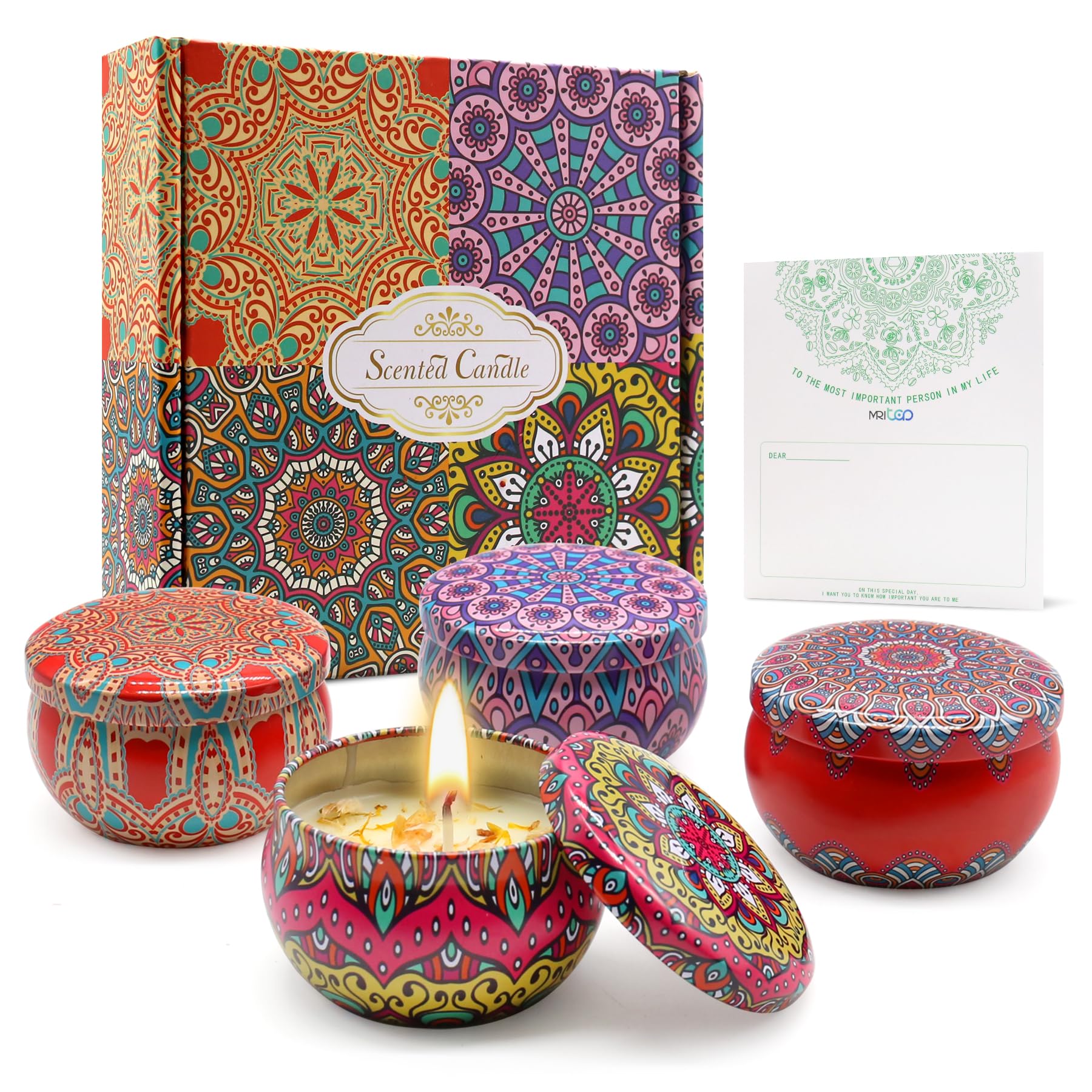 Scented Candles Ideal Gifts for Women Birthday Mother's Day Christmas Halloween Aromatherapy Relaxation