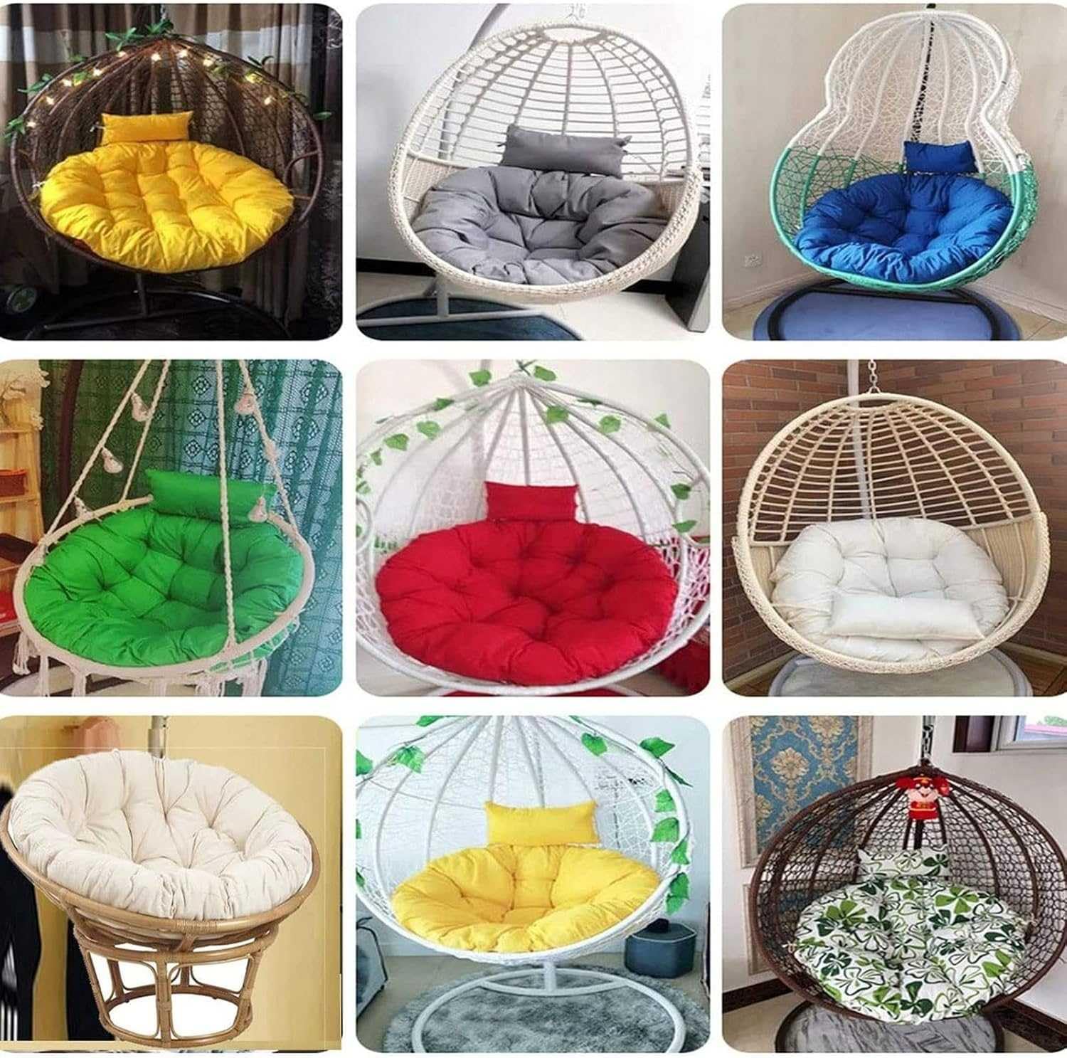 Cuscino Sedia Uovo Sospesa - Marsupio Morbido e Comodo per Giardino, Cesta a Cuscinetto per Interni ed Esterni, Copertura Senza Imbottitura