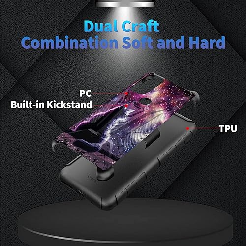 Miniatura 72 de AT&T Calypso 2 (U319AA) Funda con protector de pantalla de vidrio templado resistente con función atril integrado para debut de críquet, ciervo