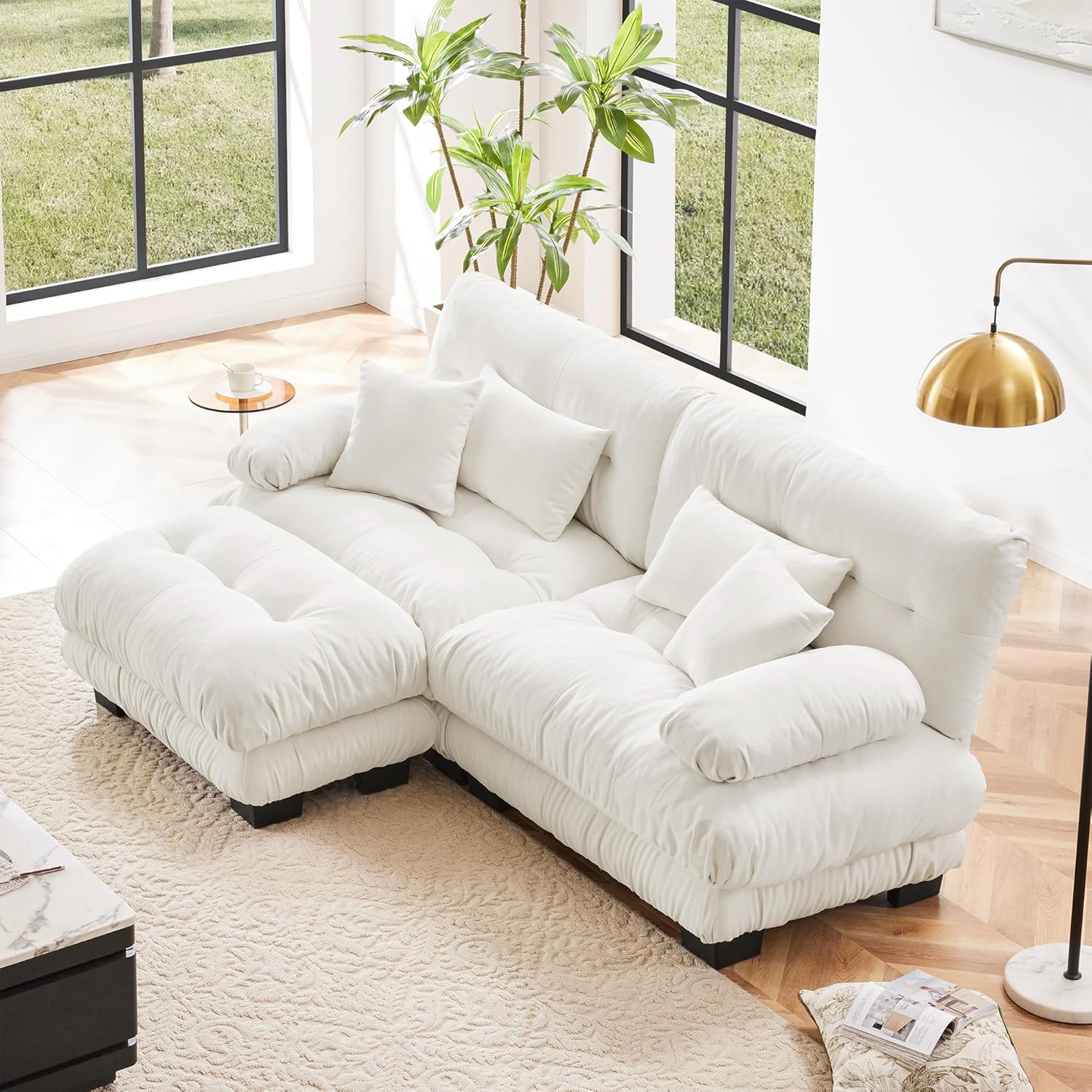 Modular Sectional Sofa Cloud Couch, Deep Seat L Shaped