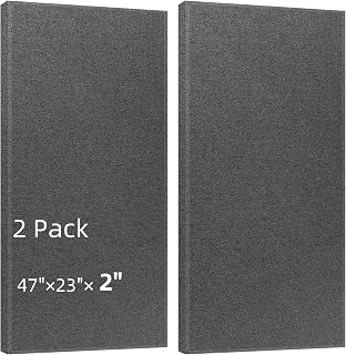 2 Pack Acoustic Panels Sound Absorbing, 47"×23"×2" Thick Sound Proof Panels for Walls, Large Fiberglass Decorative Soundproof Wall Panels, Sound Noise Dampening Panels for Office, Home, Studio