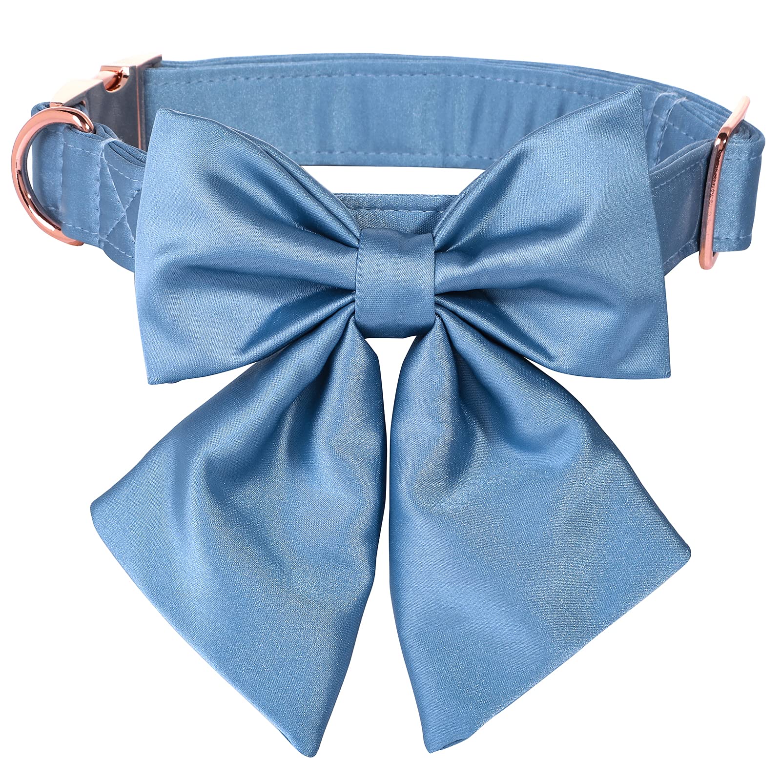 Lionet Paws Bowtie Dog Collar - Comfortable Silk Dog Collar with Detachable Bow Tie for Small Dogs, Neck 10-16 Inches