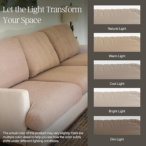 Miniatura 3 de Nolan Interior Funda mágica para sofá, funda clásica de jacquard para sofá, a prueba de mascotas, fácil de instalar, funda elástica, pequeña, color