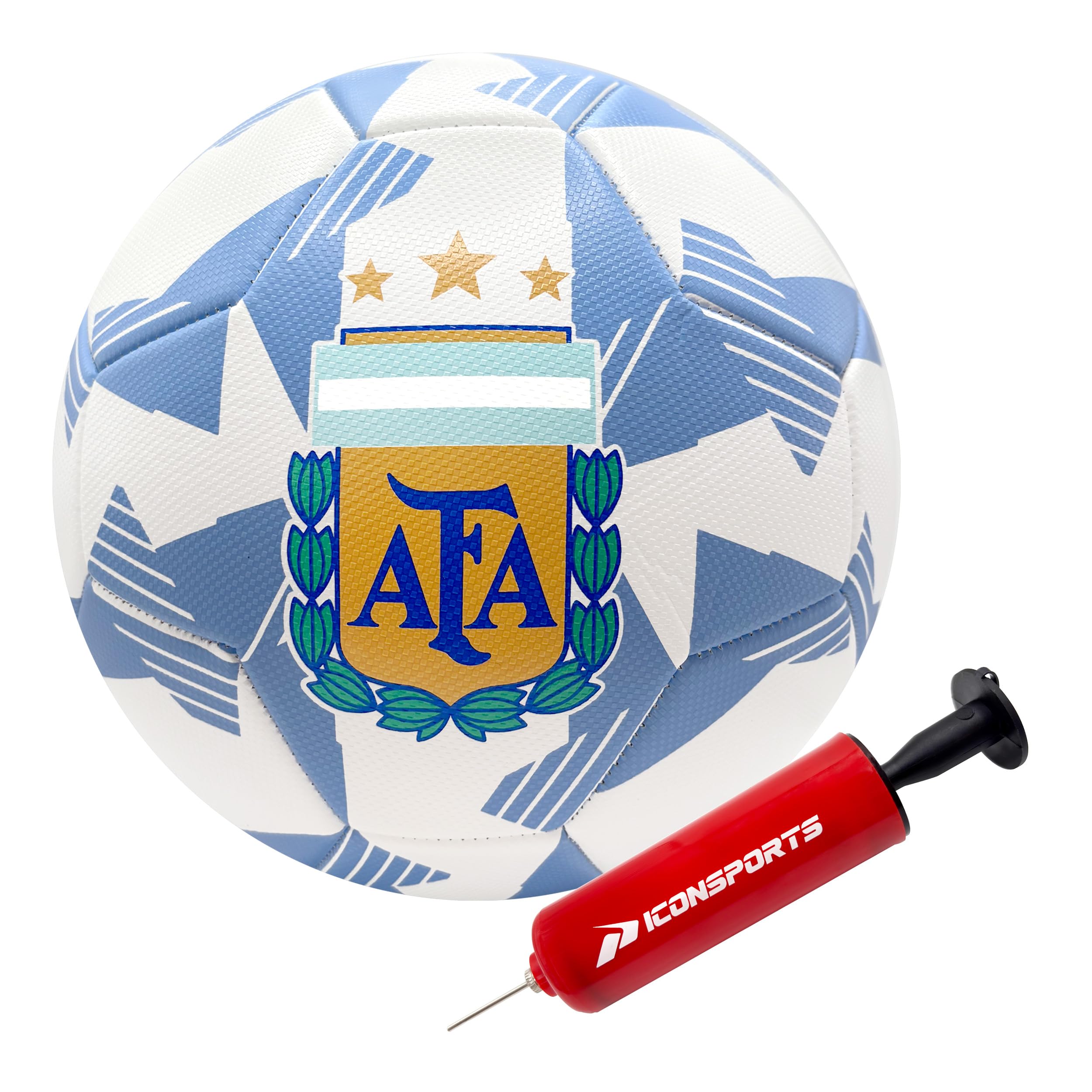 Icon Sports Officially Licensed Argentine Football Association Soccer Ball - AFA109BL White Size 5