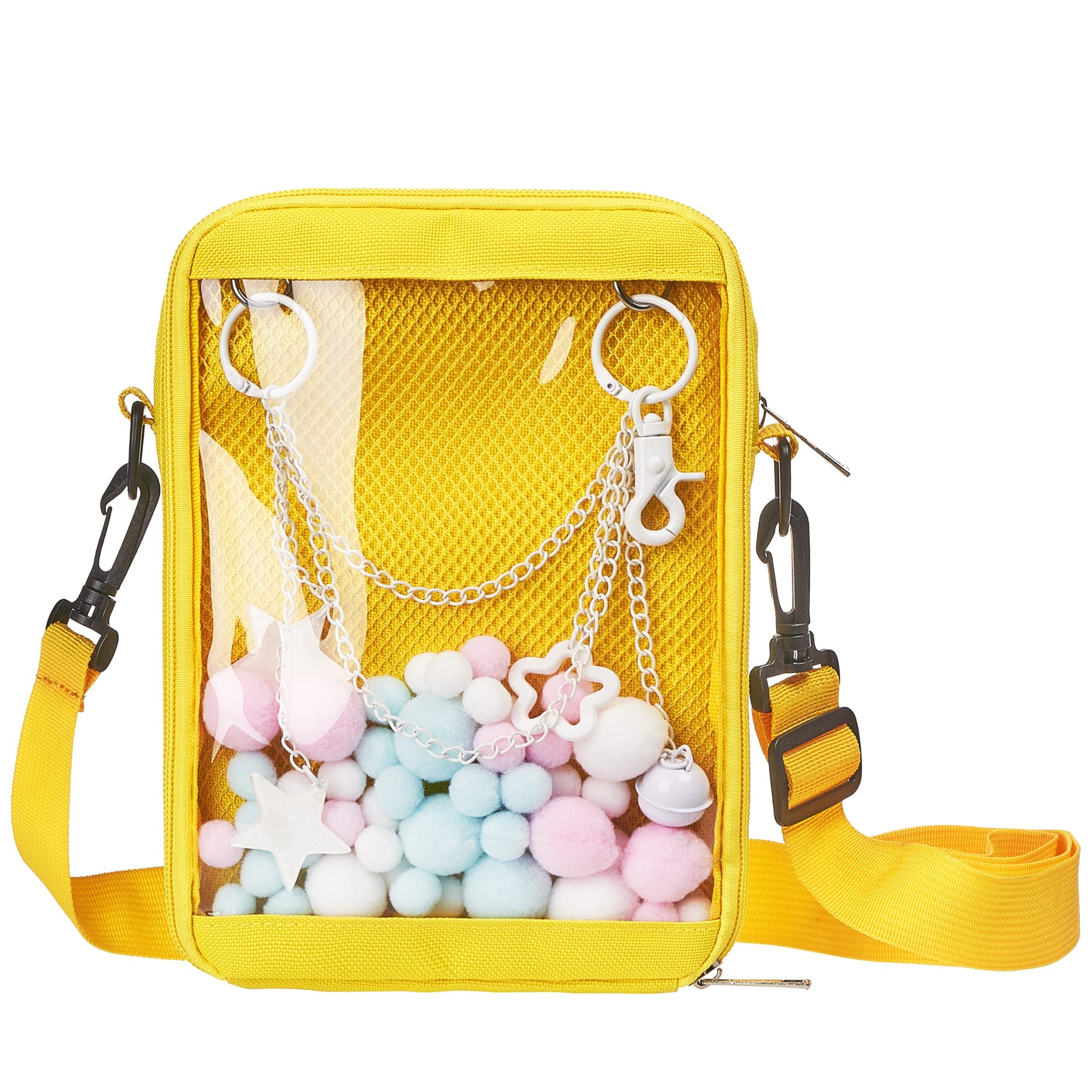 Ita Bag DIY Clear Crossbody Bag Shoulder Messenger Bag Purse Anime Satchels - Yellow