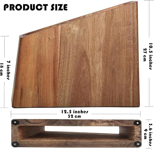 Miniatura 5 de Uniharpa Bloque magnético para cuchillos, soporte magnético de doble cara para encimera de cocina, almacenamiento de cuchillos magnético de madera