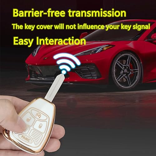 Miniatura 6 de QIXIUBIA Funda para llavero Jeep con llavero para Jeep WranglerCompass 2007-2018Dodge RamDurango 2007-2009Calibre 2007-2012Nitro 2007-2011Dakota