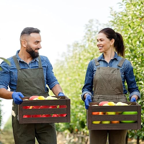 Miniatura 2 de ELONG HOME Paquete de 3 cajas de madera anidadas, cesta de madera rústica con asas, cajas de almacenamiento decorativas de madera de granja