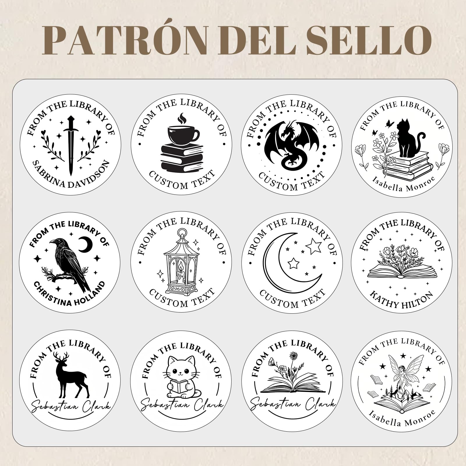 Sello De Libros En Relieve Personalizado,Embosador de Libros Ex Libris,Sello Libros Relieve Personalizado,Libro Embosser con Nombre y Logo, Embosser Para Bodas Sobres Y Libro