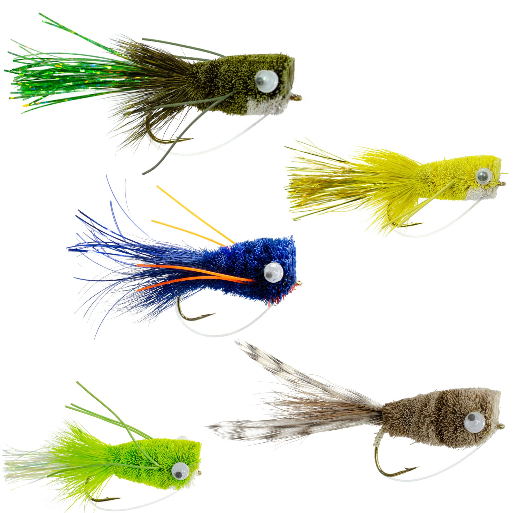The Fly Fishing Place Deer Hair Bass Bug Assortment - Fly Fishing Popper Flies