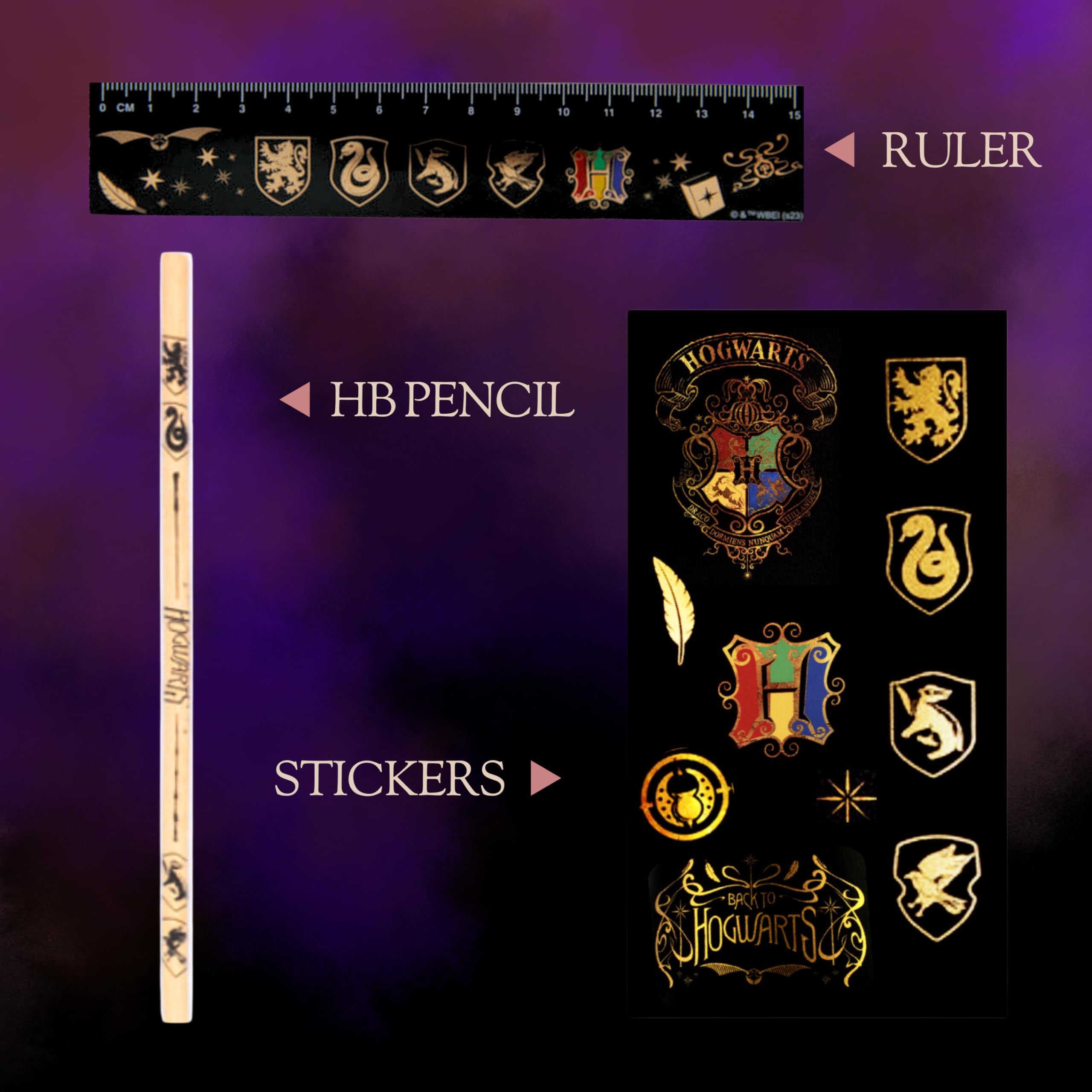 Set Cancelleria Harry Potter - Include Matita, Righello, Gomma, Temperino, Adesivi E Penna - Per Bambini E Fan - Foto 7