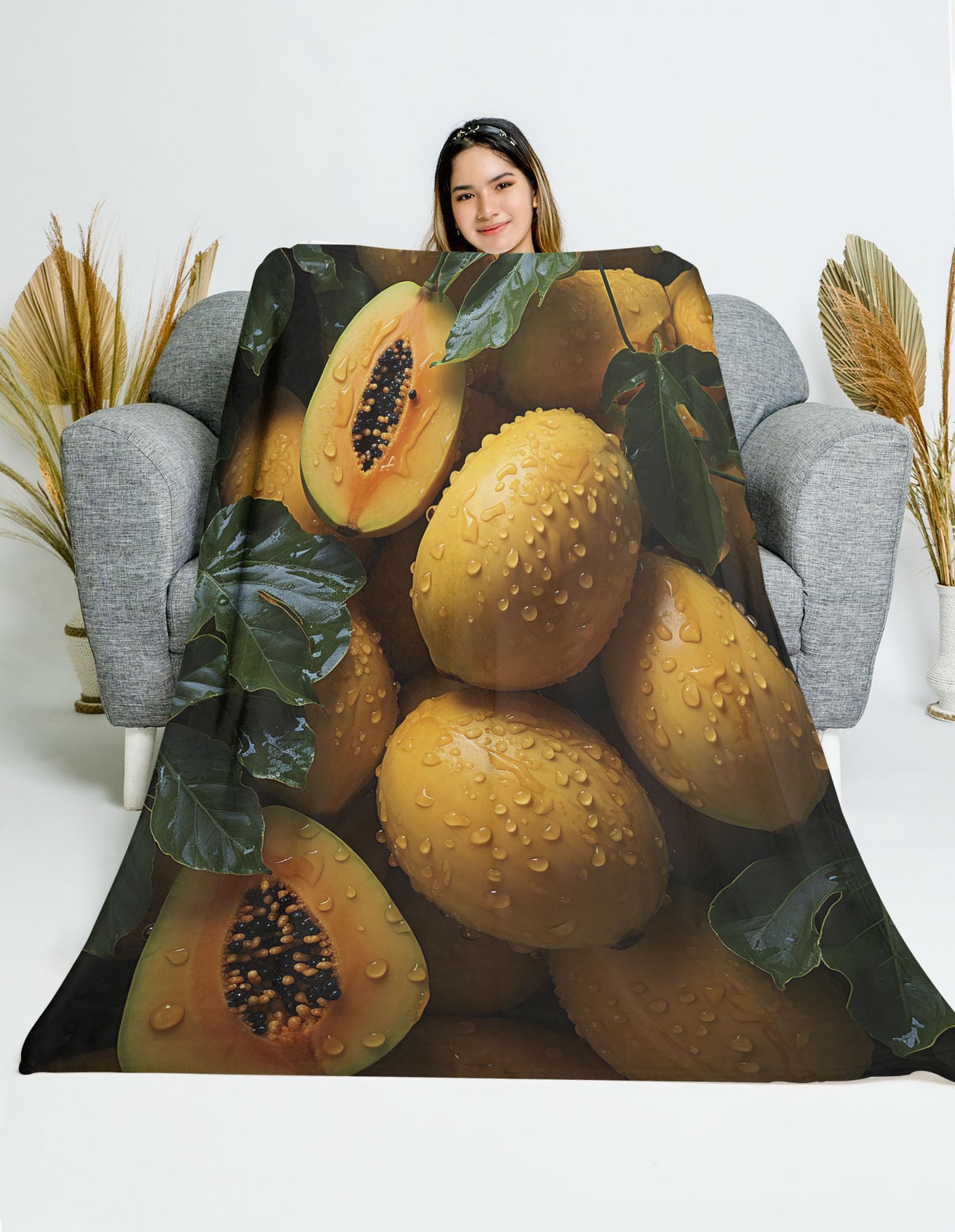 Amazon.com: CAPITUNEISKINEPA Papaya Blanket - Papaya Gifts for