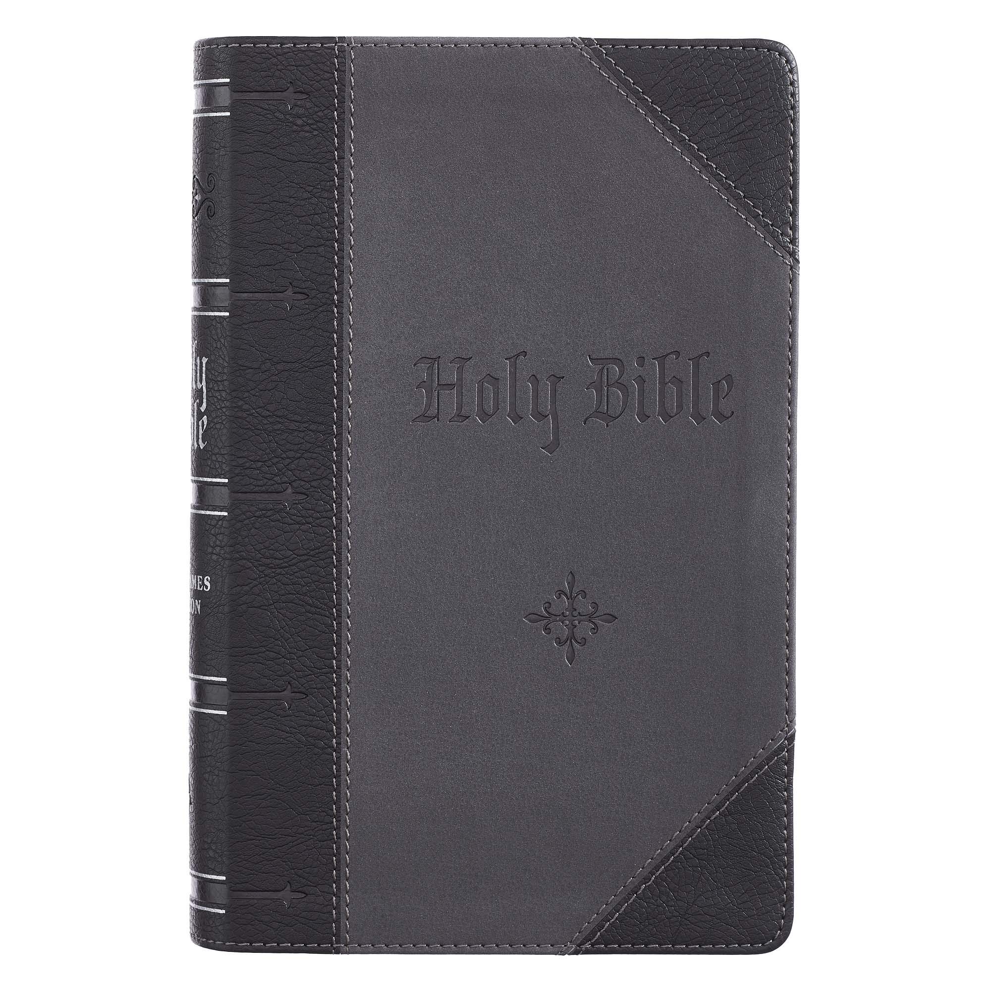 KJV Bible Giant Print 2-Tone Black/Dark Gray