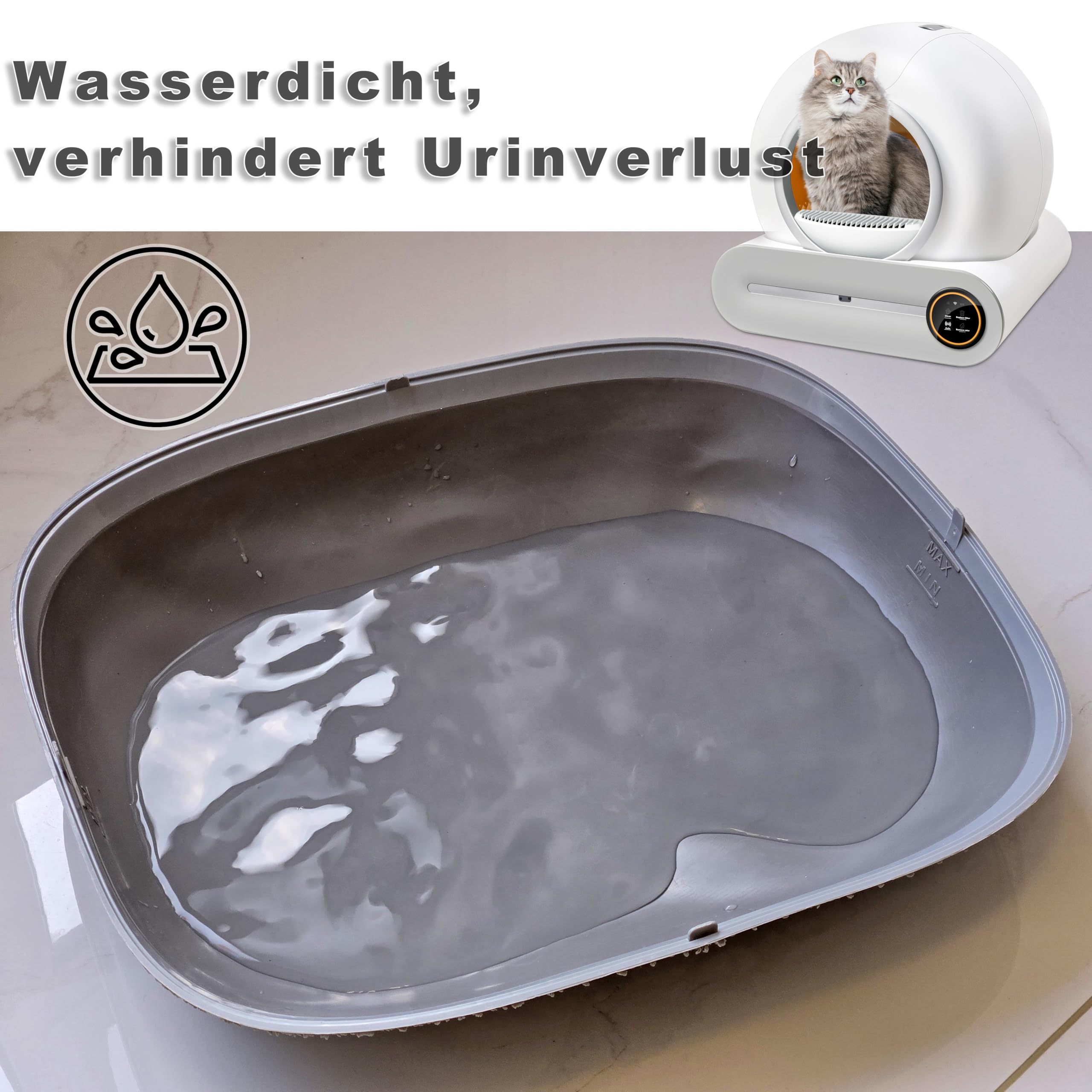 Elektrisches Katzenklo Matte, Silikon Katzenstreu Matte, Wasserdicht, Als Ersatz für den selbstreinigenden Silikonboden der Katzentoilette