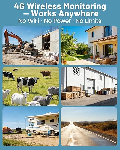 Miniatura 9 de 4G LTE Cellular Solar Security Camera Wireless Outdoor, No WiFi Solar Powere Camera Built in SIM Card & Subscription Fee, 350° Live View, 2K Camera