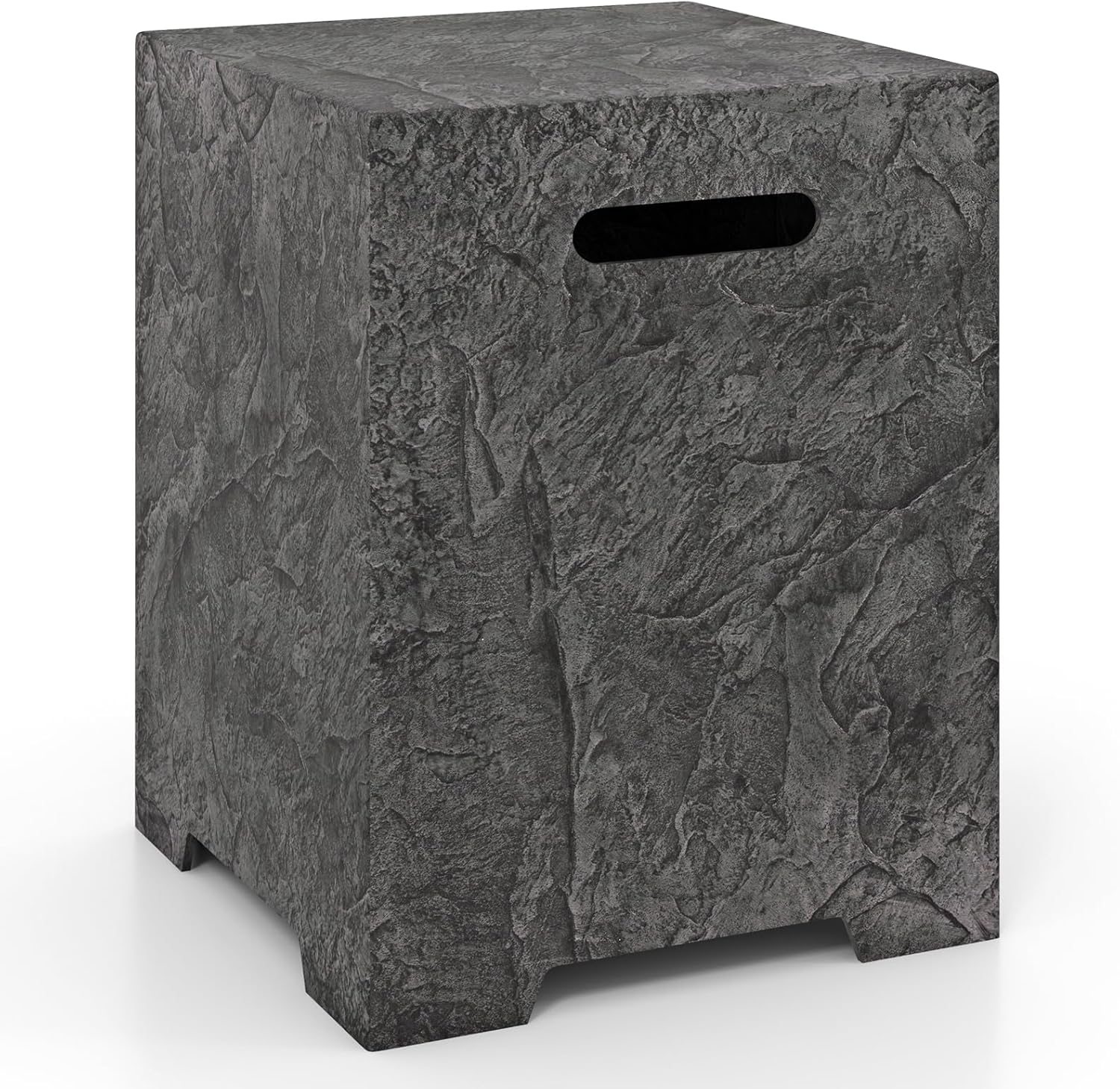 Tangkula Propane Tank Cover Table, Outdoor Gas Tank Storage Hideaway Cover with Adjustable Foot Pad, Cut-Out Handle, Elegant Magnesium Oxide Side Table for 20 lbs Propane Tank