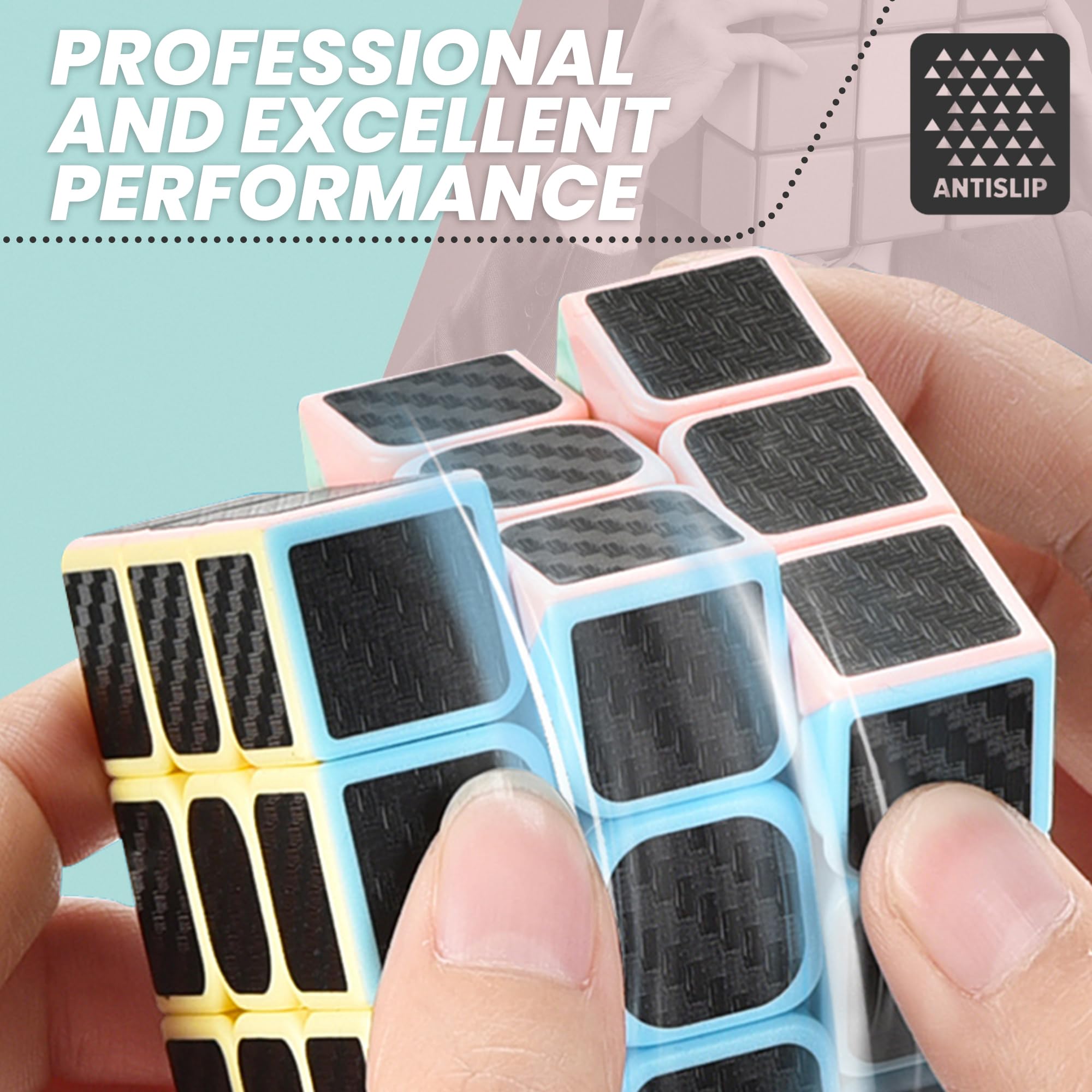 CREADY® Kostka Magiczna 3x3 Speed Cube, Wytrzymała Układanka Edukacyjna dla Dzieci i Dorosłych, Regulowane Napięcie, Naklejki z Włókna Węglowego, 5,5 cm, Ciemny Jasny