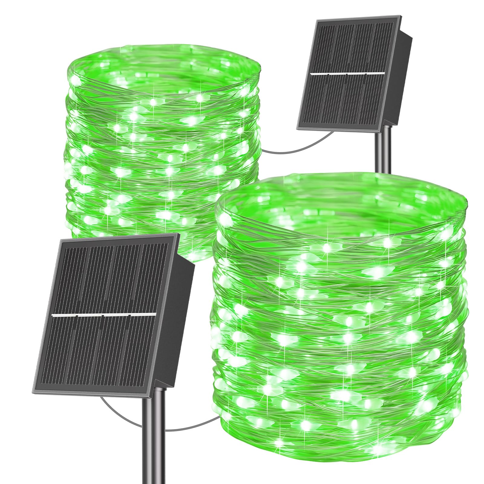 Guirnalda Luces Exterior Solar,2 Pack 22M 200LED Luces Solares Led Exterior Jardin con 8 Modos Verde Luces Solares Navidad Exterior Impermeable Cadena de Luces Decoracion para Patio Terraza Jardín