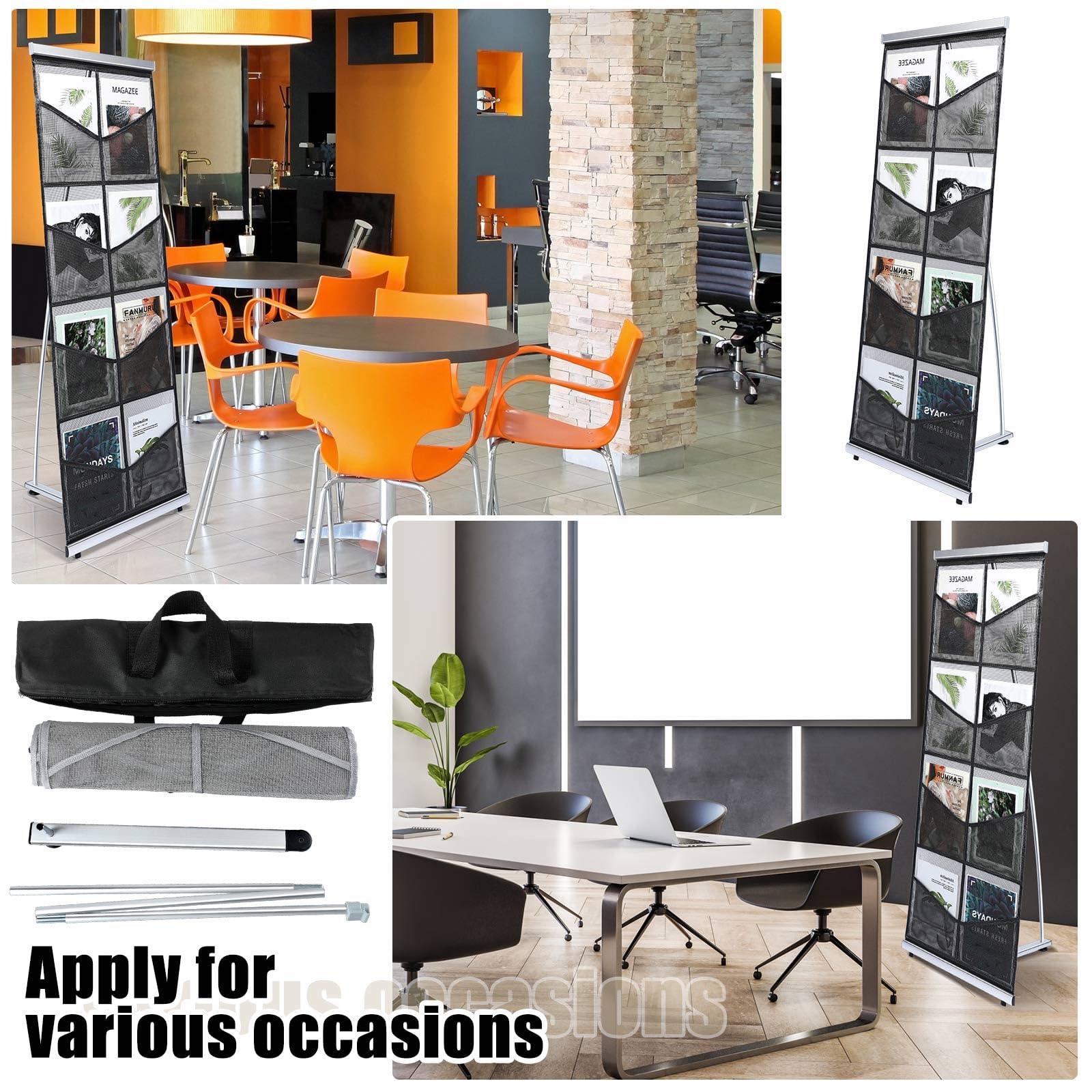 Outus 8 Pocket Mesh Literature Stand - Roll Up Display -4 Outus 8 Pocket Mesh Literature Stand - Roll Up Display -4