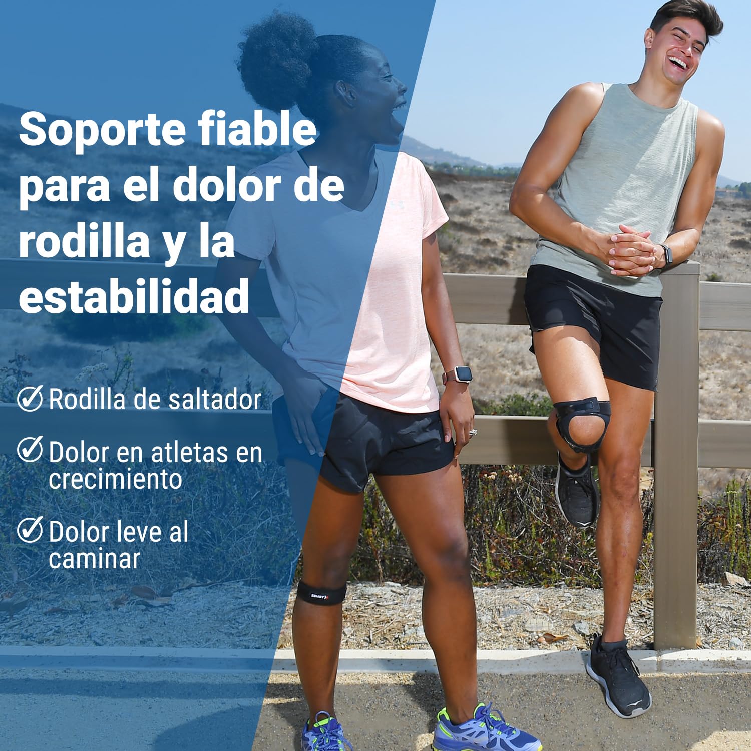 Zamst JK Band Banda Deportiva para Rótula - Rodillera con Presión para Aliviar el Dolor de Tendones, para Deportes Ligeros, Correr, Senderismo, Tenis, Atletismo - S