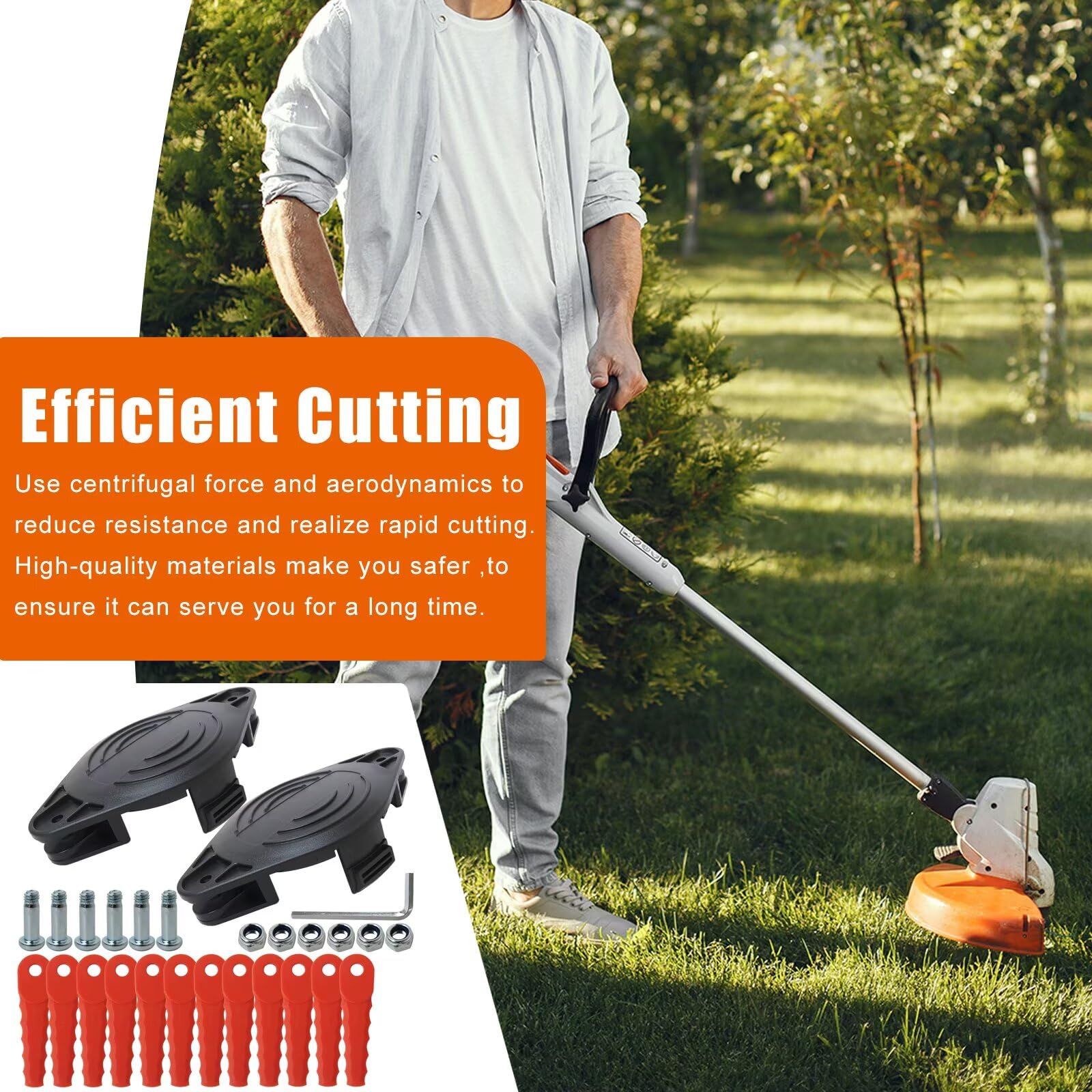 Cabezal de repuesto de policarbonato mejorado (paquete de 2) con 12 cuchillas, compatible con Black Decker String Trimmer LST220, LST201, LST140C, LST136W, LST136B, etc