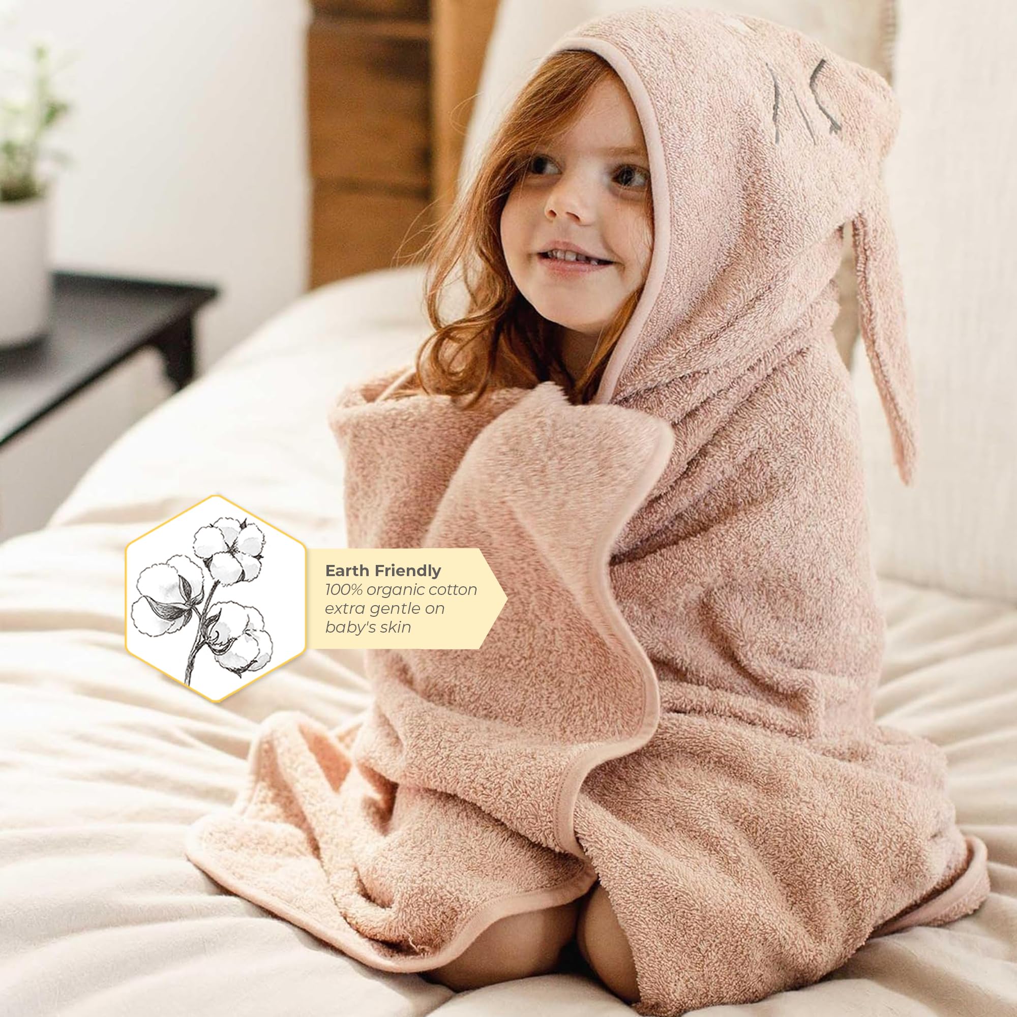 Burt's Bees Baby Kleinkind Kapuzenhandtücher mit Tiercharakter, Bio-Baumwolle, Unisex-Bad-Essentials, weiches Kinderzimmer-Handtuch für Kinder