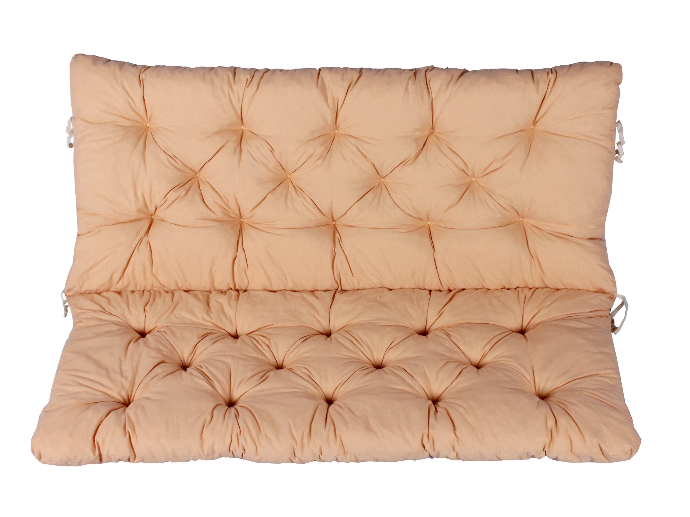 Ambientehome HANKO 120 x 98 x 8 cm, Panca da Giardino a 2 posti, Cuscino Imbottito per Schienale Basso, Colore: Albicocca