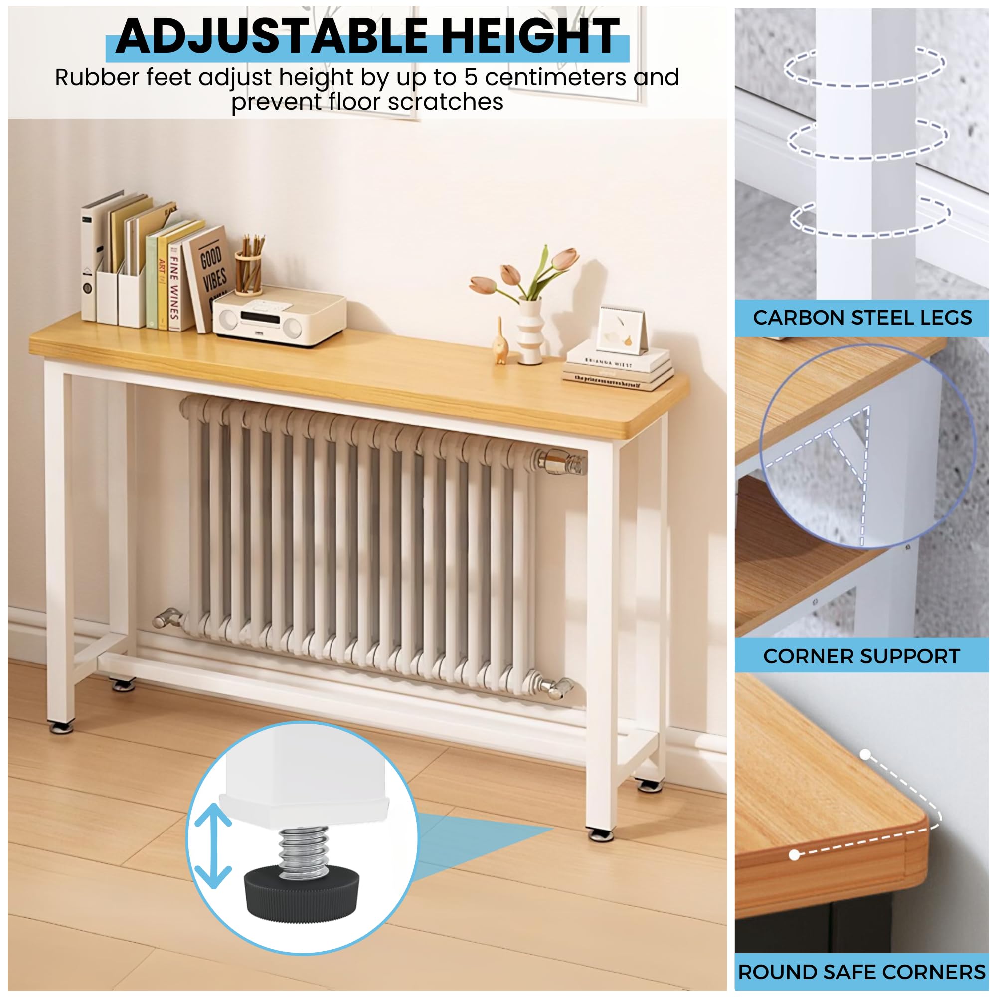 Inovra ® Compacte En Flexibele Haltafel Met Industriële Uitstraling En Dubbele Opslagmogelijkheden