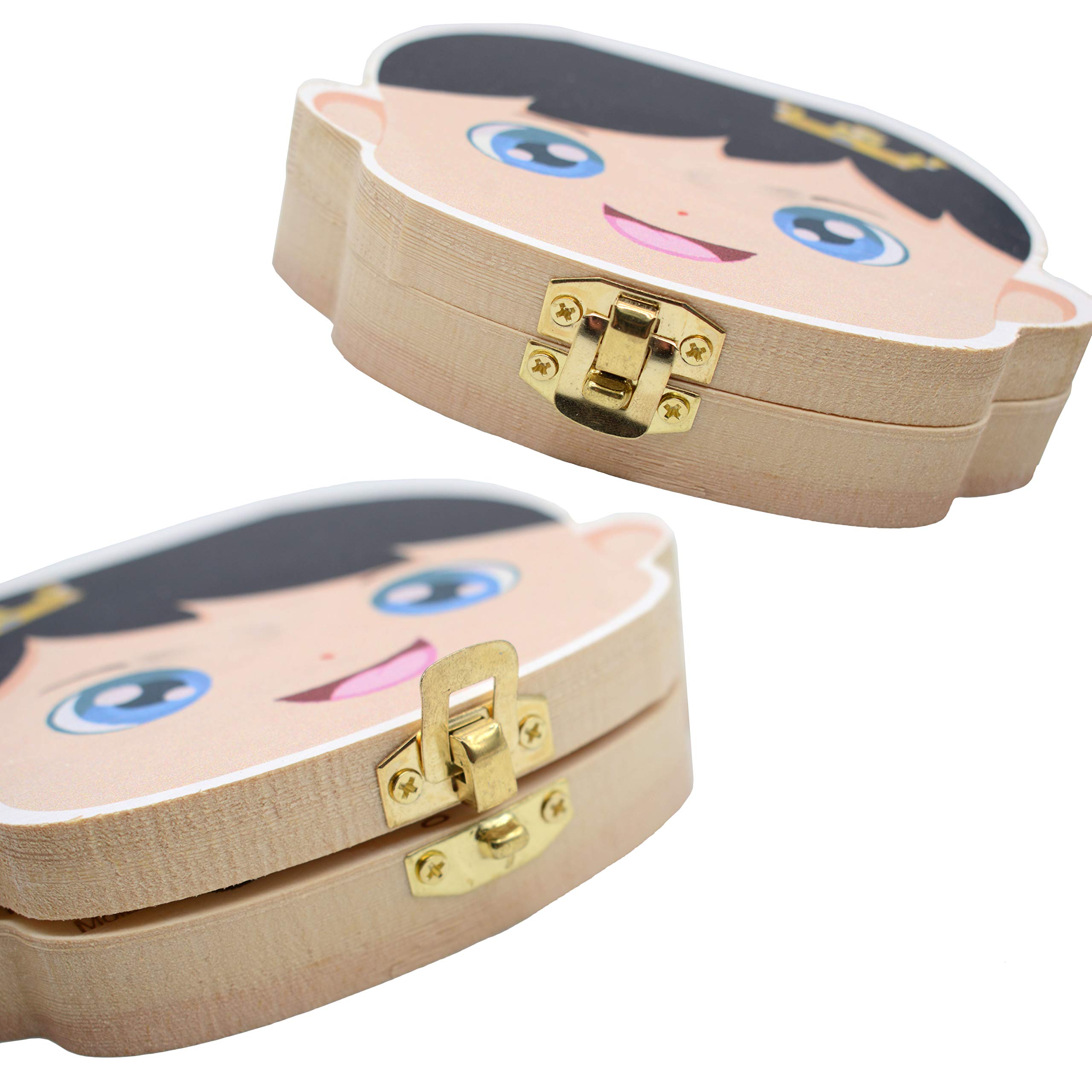 Boîte à dents pour enfants, boîte de rangement pour dents de bébé Sauvegarder dans une boîte de rangement en bois Boîte à souvenirs à feuilles caduques personnalisée