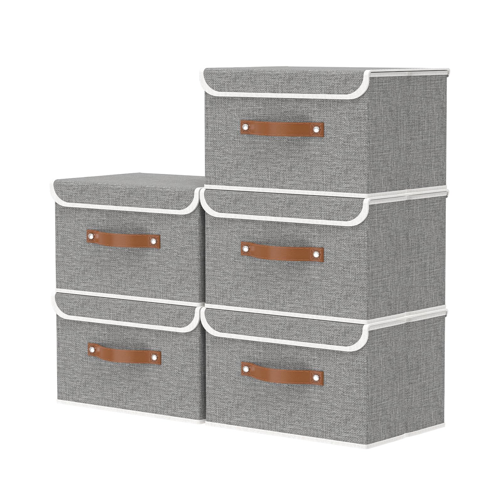 OUTBROS Set of 2, Storage Boxes with Lids, 45 x 30 x 30 cm