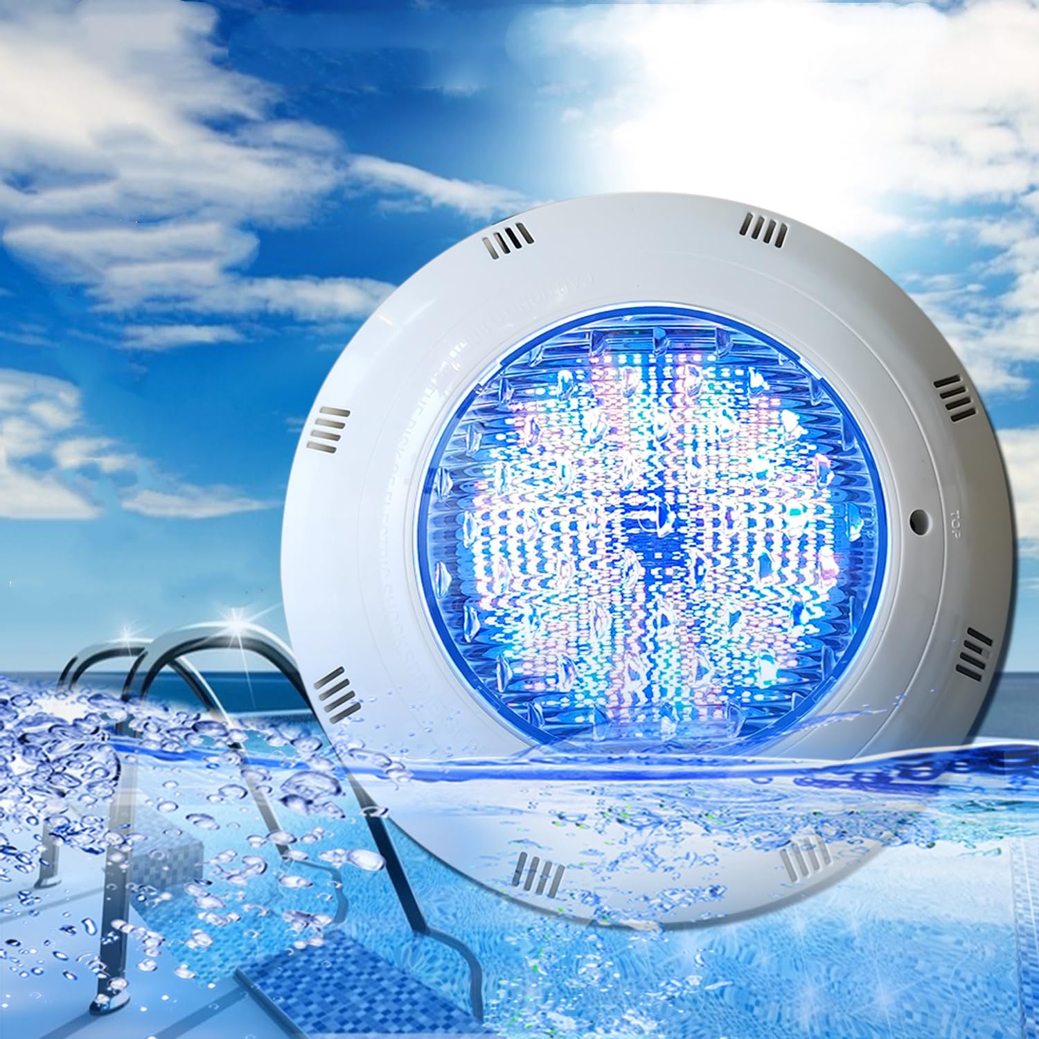 BARCELONA LED Foco LED para piscina RGB 24W 12V AC, submersível IP68 com controle remoto, iluminação colorida para piscinas, fontes e áreas aquáticas, montagem em superfície, durável e eficiente