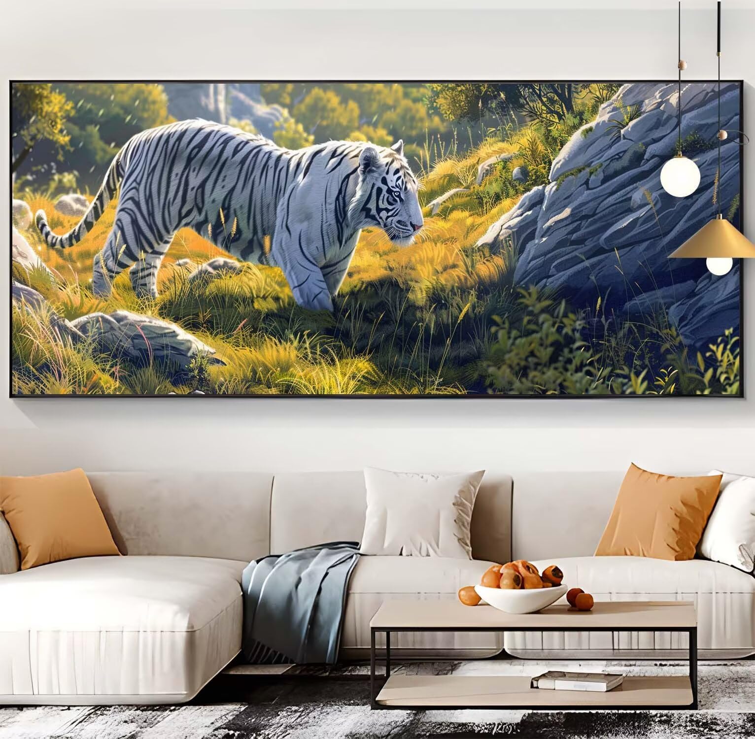 Diamond Painting tigre Diamond Painting Enfant forêt Painting Diamant,Broderie Diamant Complet Kit,Loisirs Créatifs Adultes Artisanat Point de Croix Painting Décor Maison Cadeau Femme 60x130cm B59
