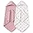 Yoofoss Hooded Baby Towels for Newborn 2 Pack 100% Muslin Organic Cotton Baby Bath Towel with Hood for Babies, Infant, Toddler and Kids,37.5x37.5, Soft and Absorbent Newborn Essential,Pink&WhiteLeaf