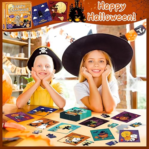 Miniatura 6 de Juego de 36 piezas de rompecabezas de Halloween para niños, rompecabezas de papel de Halloween, miniaturas, regalos para la escuela, aula,