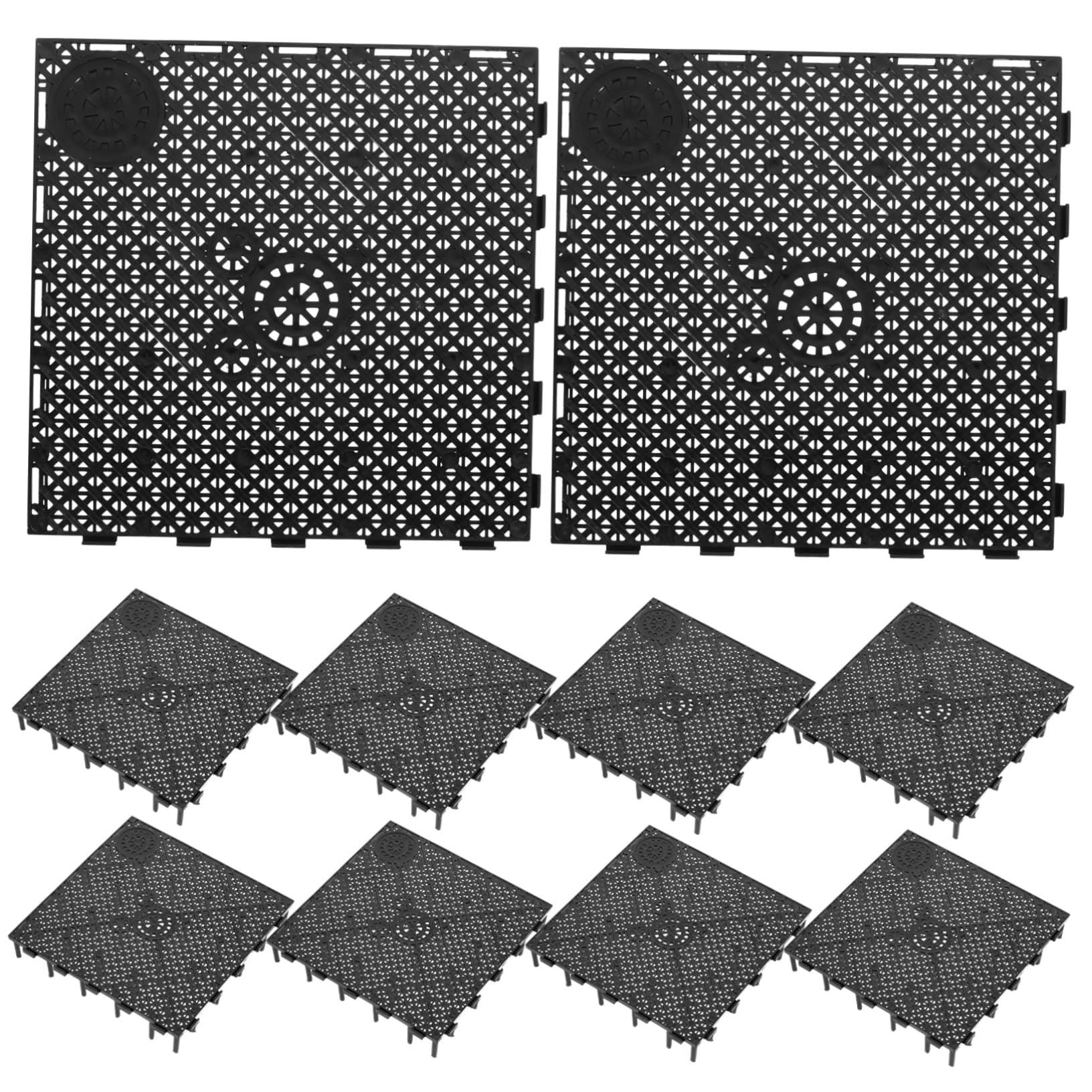 PVC Filterplatte für Aquariumboden 10 Stück Schwarz mit Zähigkeit und Nut Feder Verbindung zur Zucht von Meeresfischen und Fischbecken