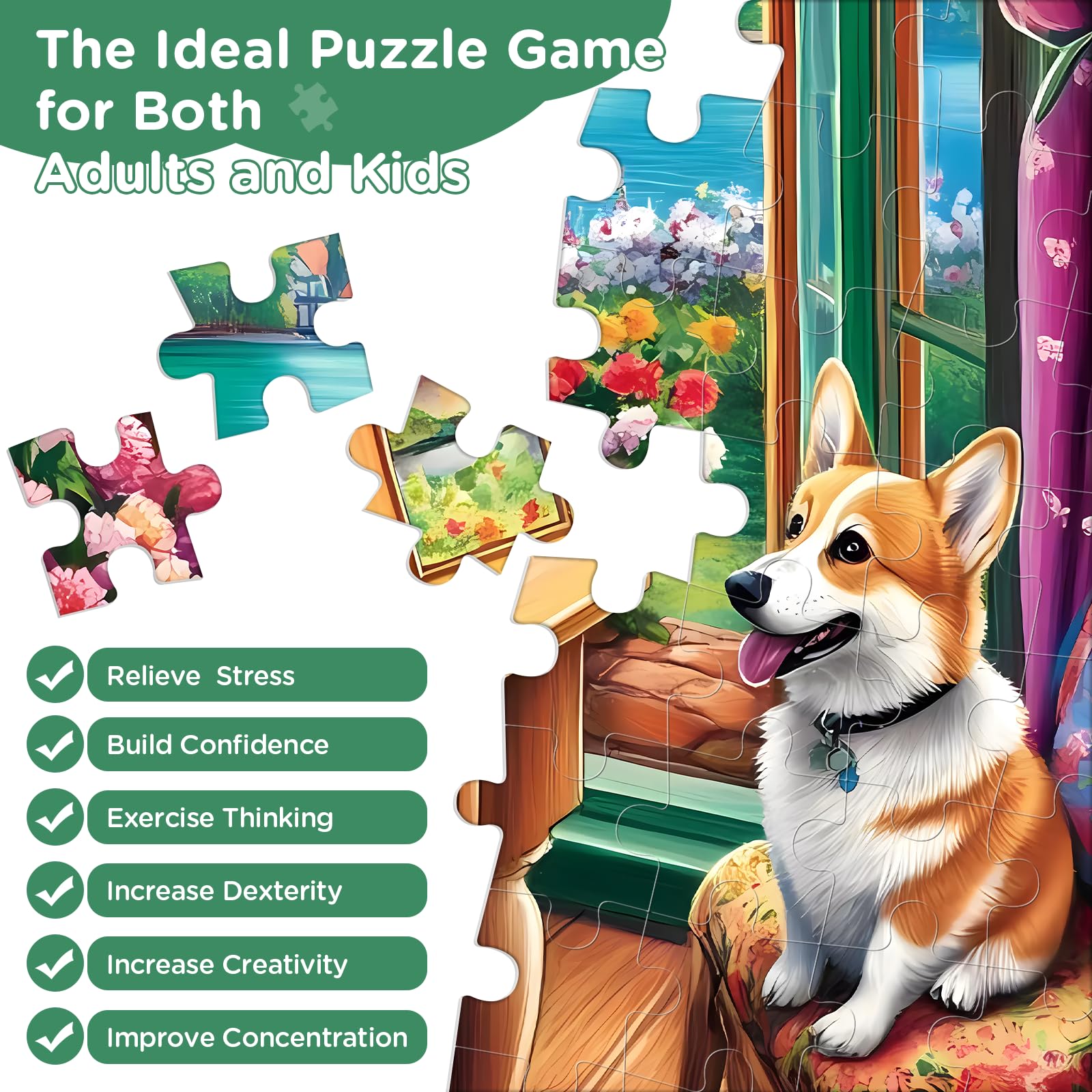 300 Corgi Study Jigsaw Puzzle - Cute Dog Puzzle For Adults & Families, Premium Puzzle With Missing Piece Support