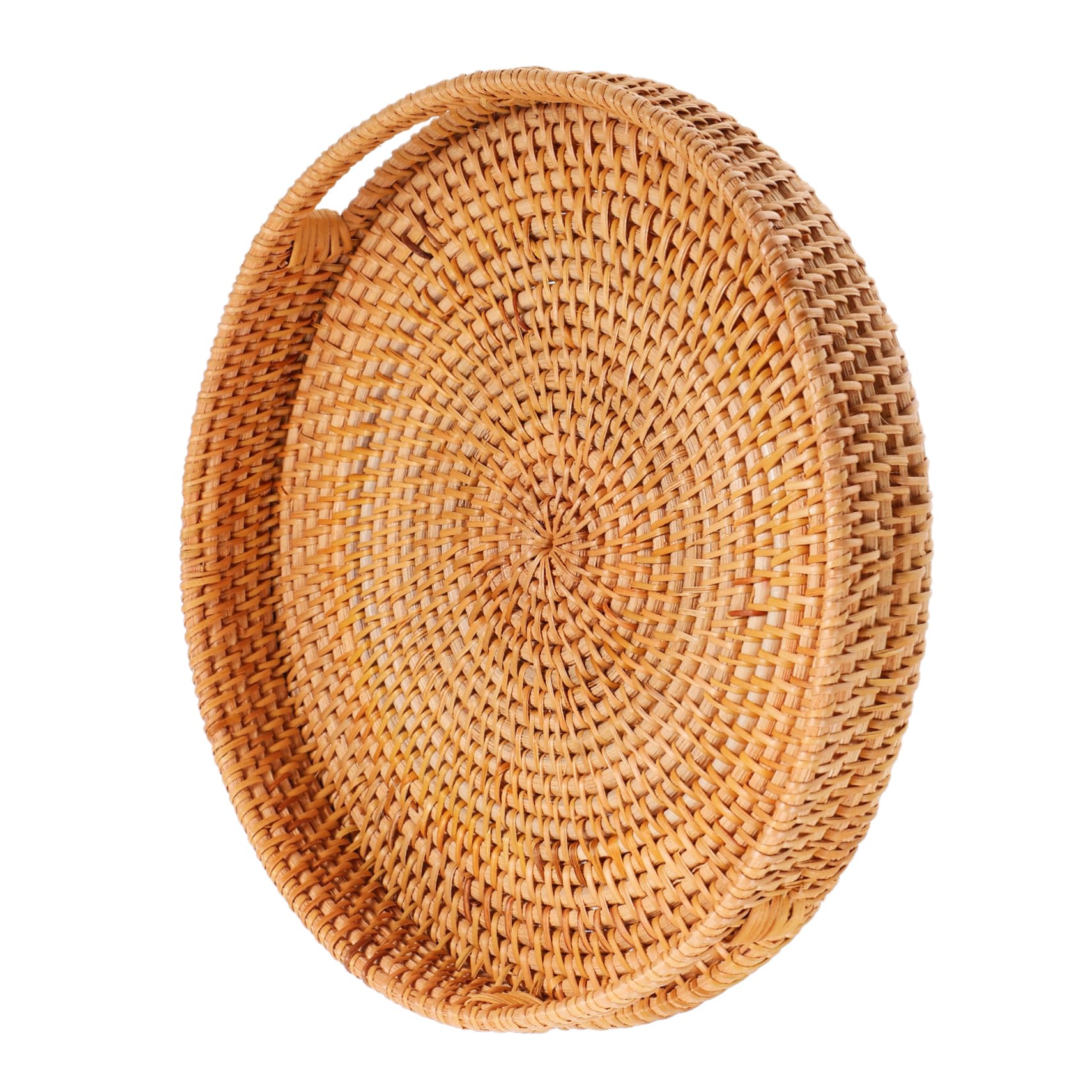 Cabilock Hand Woven Fruit Basket with Hollow Handles for Easy Carrying Decorative Tray for Home Dining and Gatherings