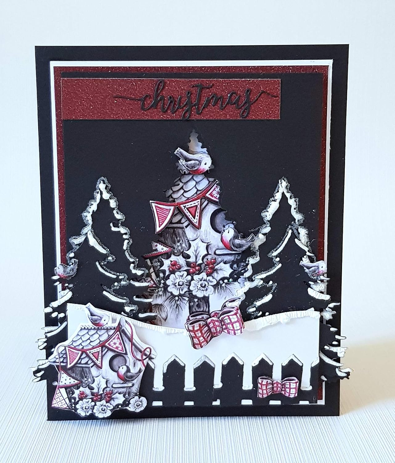 Katy Sue 'Greyscale Christmas Collection' Paper Craft Pad (Not Die Cut) - Makes 120 Card Toppers with a Variety of Verses and Designs - with Artwork by Teresa Goodridge
