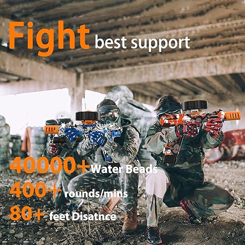 Miniatura 10 de Lanzador eléctrico de bolas de gel, lanzador automático de bolas de salpicaduras de alta velocidad con más de 80000 y gafas, juguetes de bolas de