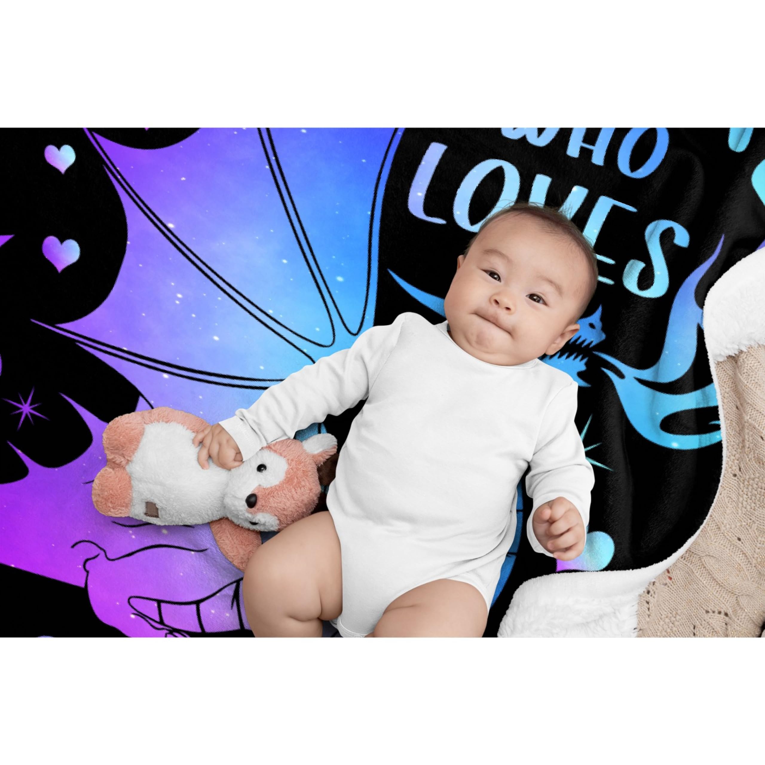 Homiehug Just a Girl who Loves Dragons Blanket Funny Throw Fleece Soft Cozy Fuzzy Blankets for Gift Picnic Decor for Kids Girls Boys for Room Couch House Travel Full Size 40''×50''for Kids/Children