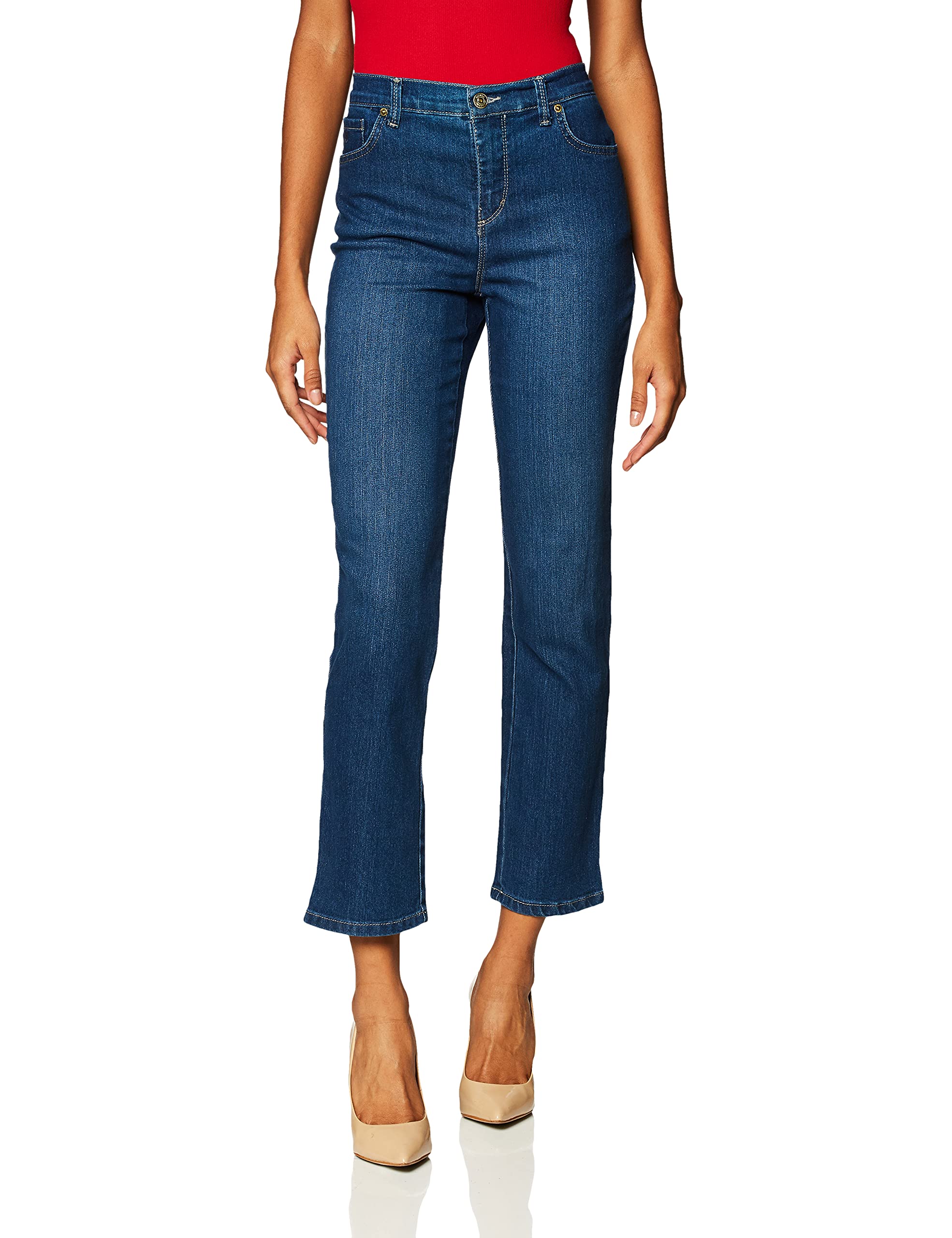 Gloria Vanderbilt Womens Amanda Classic High Rise Tapered Jean Petite