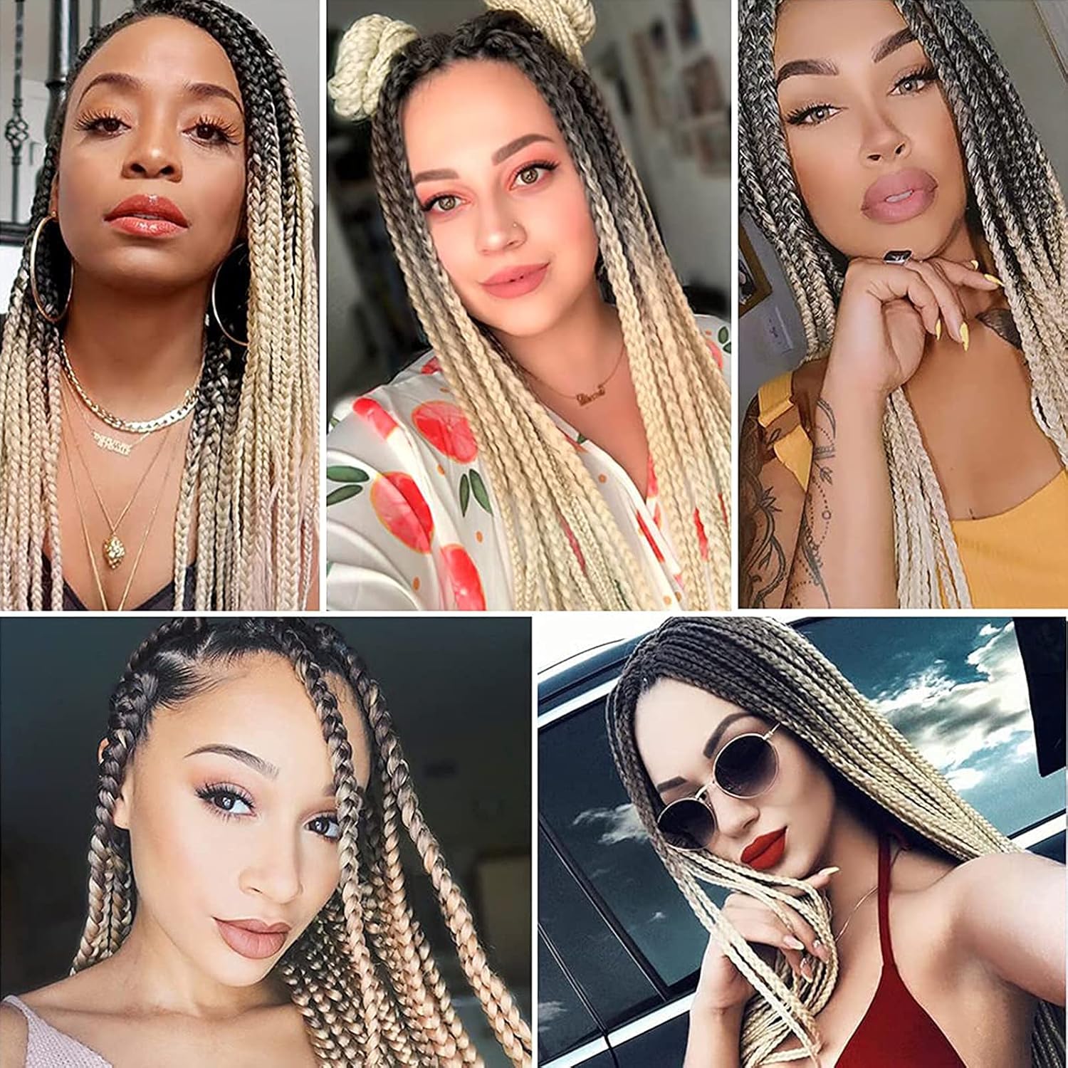 Liang Dian Pre Stretched Braiding Hair Ombre 30 Inch 8 Packs Synthetic Crochet Braids Hot Water Setting Professional Soft Yaki Texture Synthetic Hair Extensions(1B/27/613)