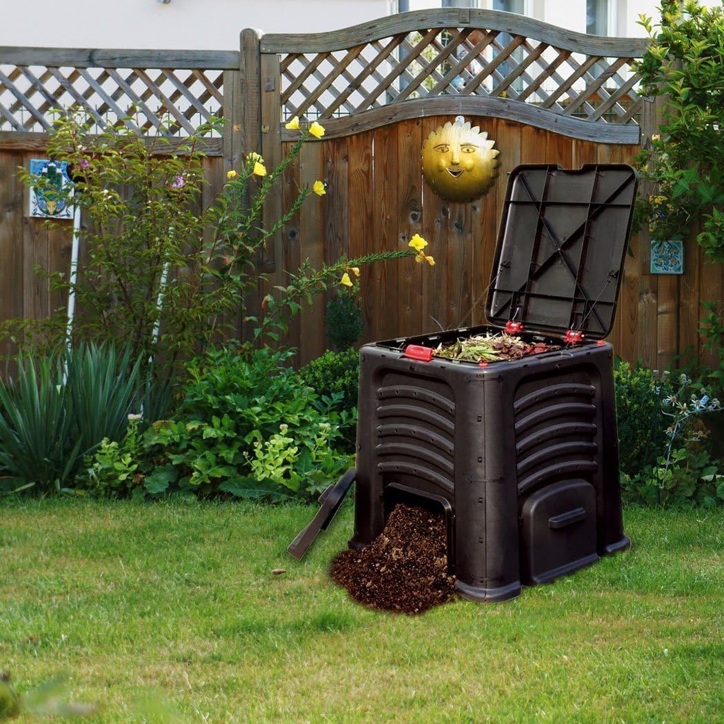 Amazon.com: Worth Garden 115 Gallon Capacity Plastic Outdoor Composting ...