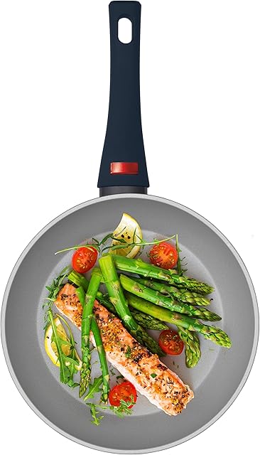 PROGRESS BW10823EU7 Thermo Handle Collection 20 cm Frying Pan, Non-Stick, for All Hob Types, Induction, Gas, Electric, Colour Change Handle Indicates Temperature for Pre-Heating, Forged Aluminium