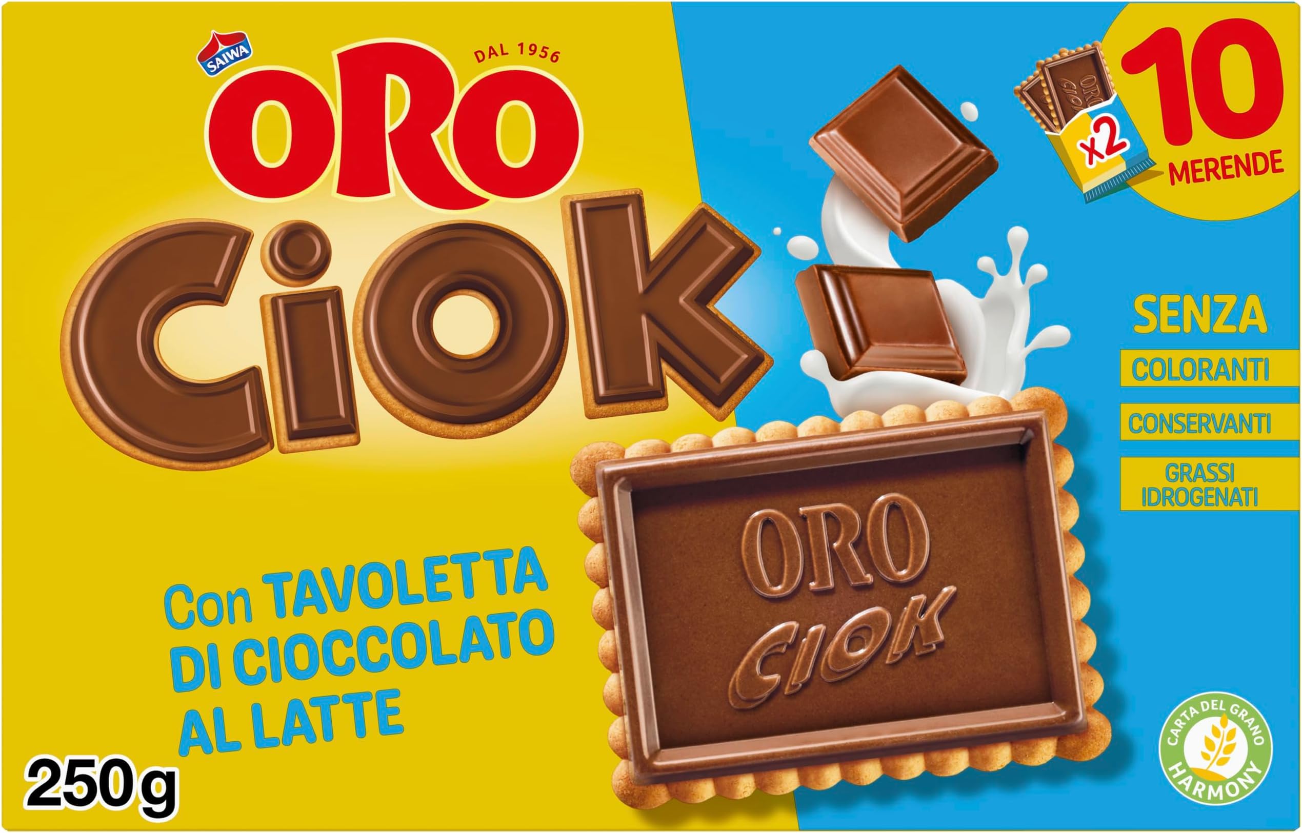 Oro Ciok Tavoletta di Cioccolato al Latte, 10 x 25g