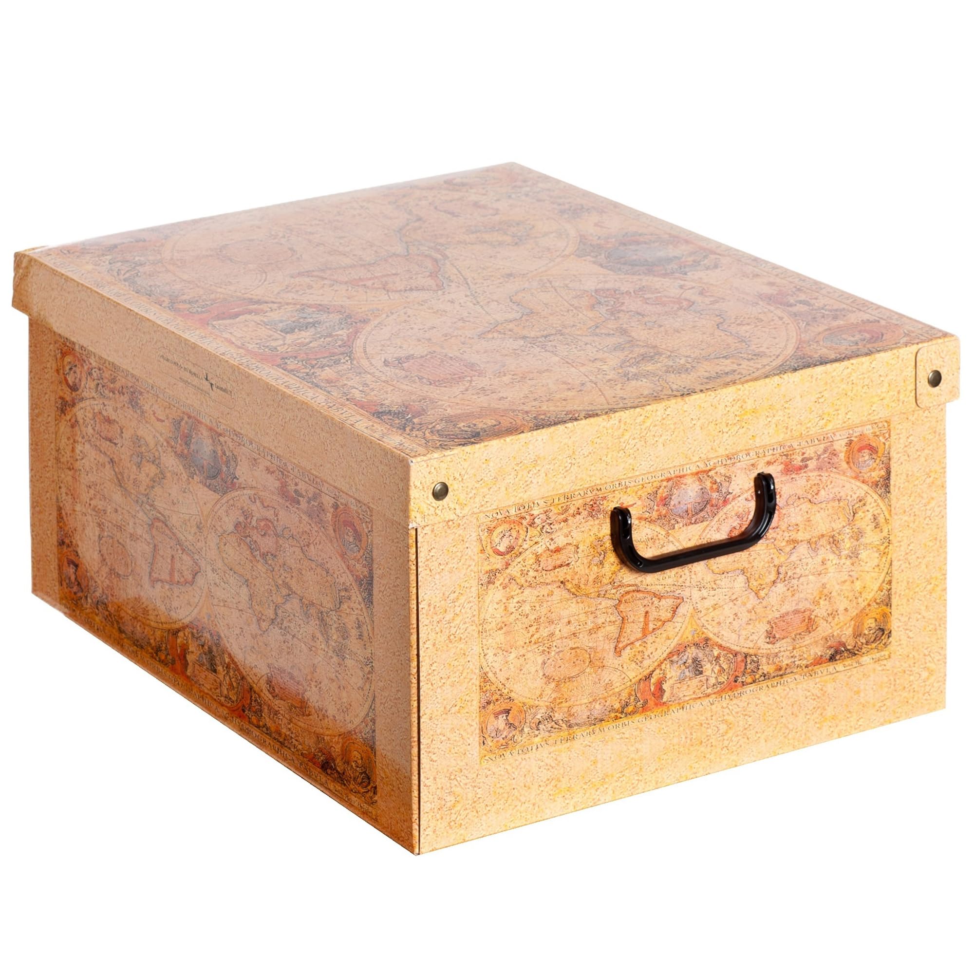 Set aus 6 Aufbewahrungsboxen mit Deckel – Große Kleiderboxen aus Karton 40x50x25 cm – Robust, leicht zu montieren, mit Tragegriffen – Perfekt für Kleiderschrank & Saisonwechsel Karte